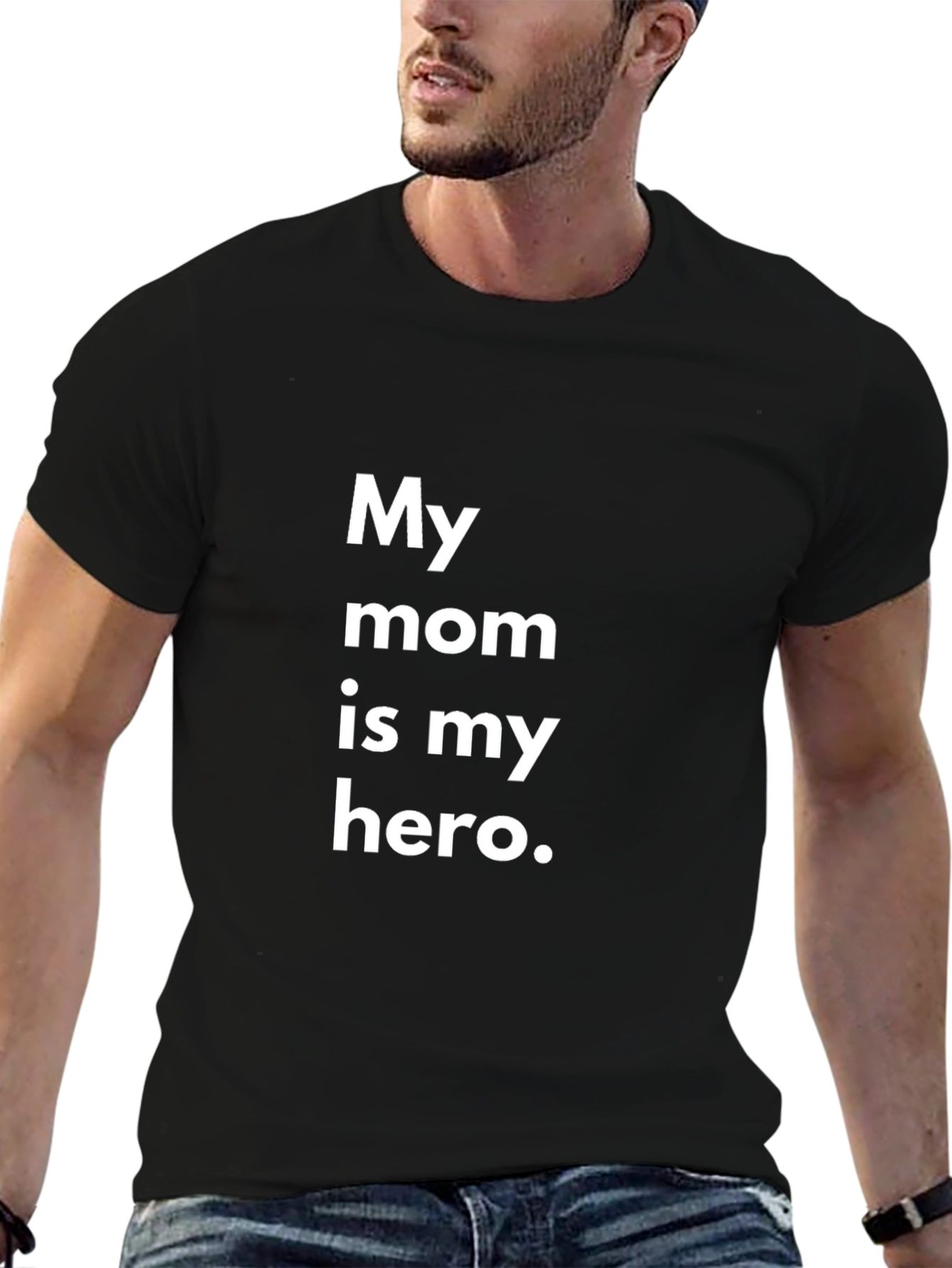 My Mom Is My Hero Black T-Shirt