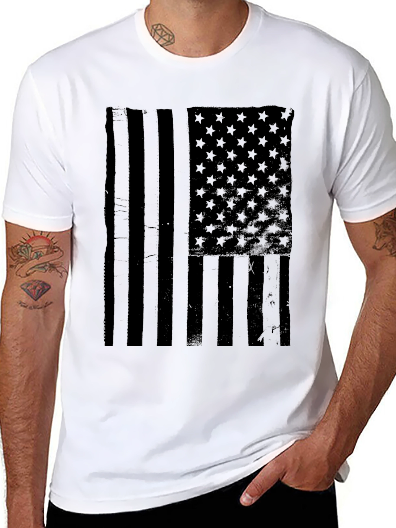 Blacked Out American Flag T-Shirt