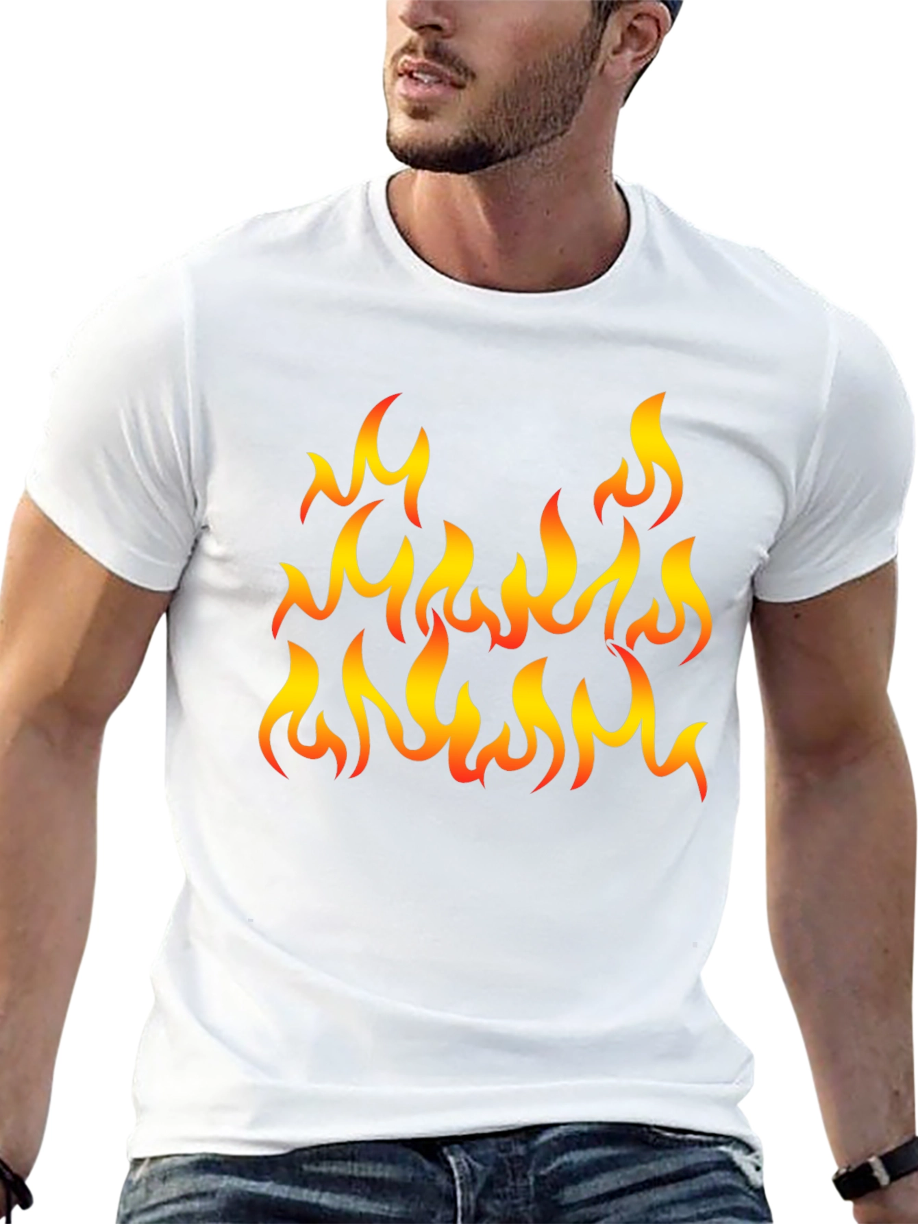 Fiery Flames Graphic T-Shirt - Black