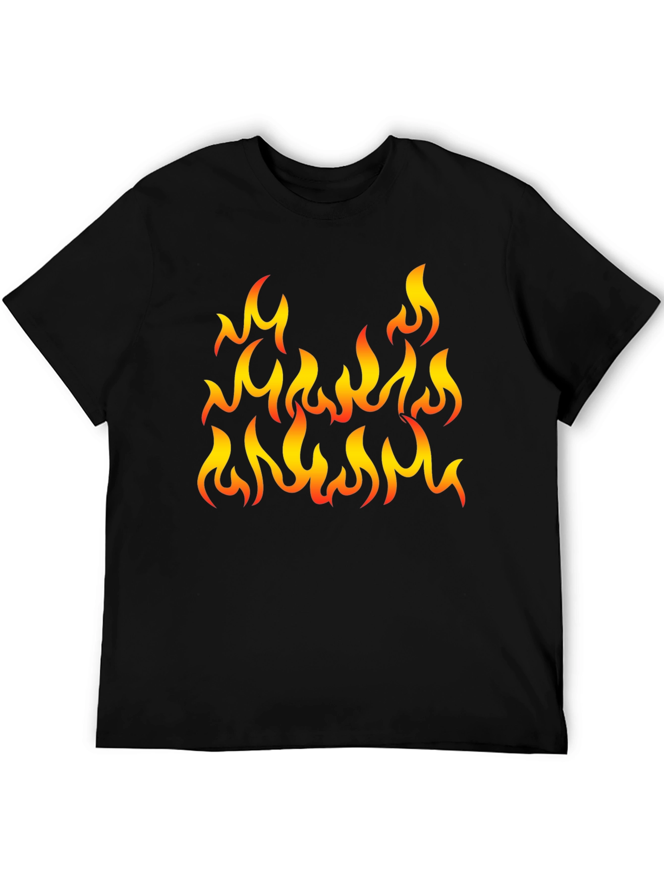 Fiery Flames Graphic T-Shirt - Black