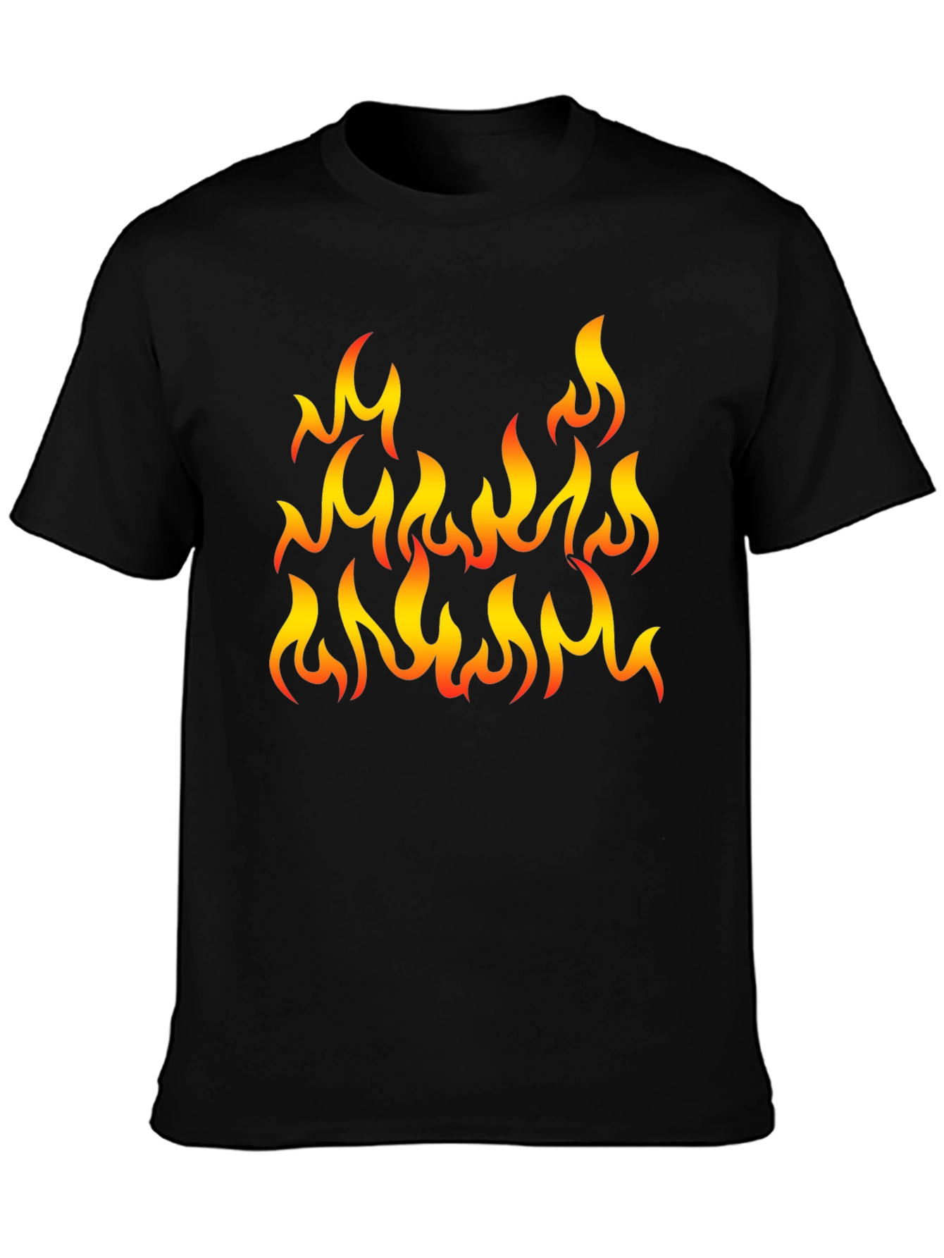 Fiery Flames Graphic T-Shirt - Black