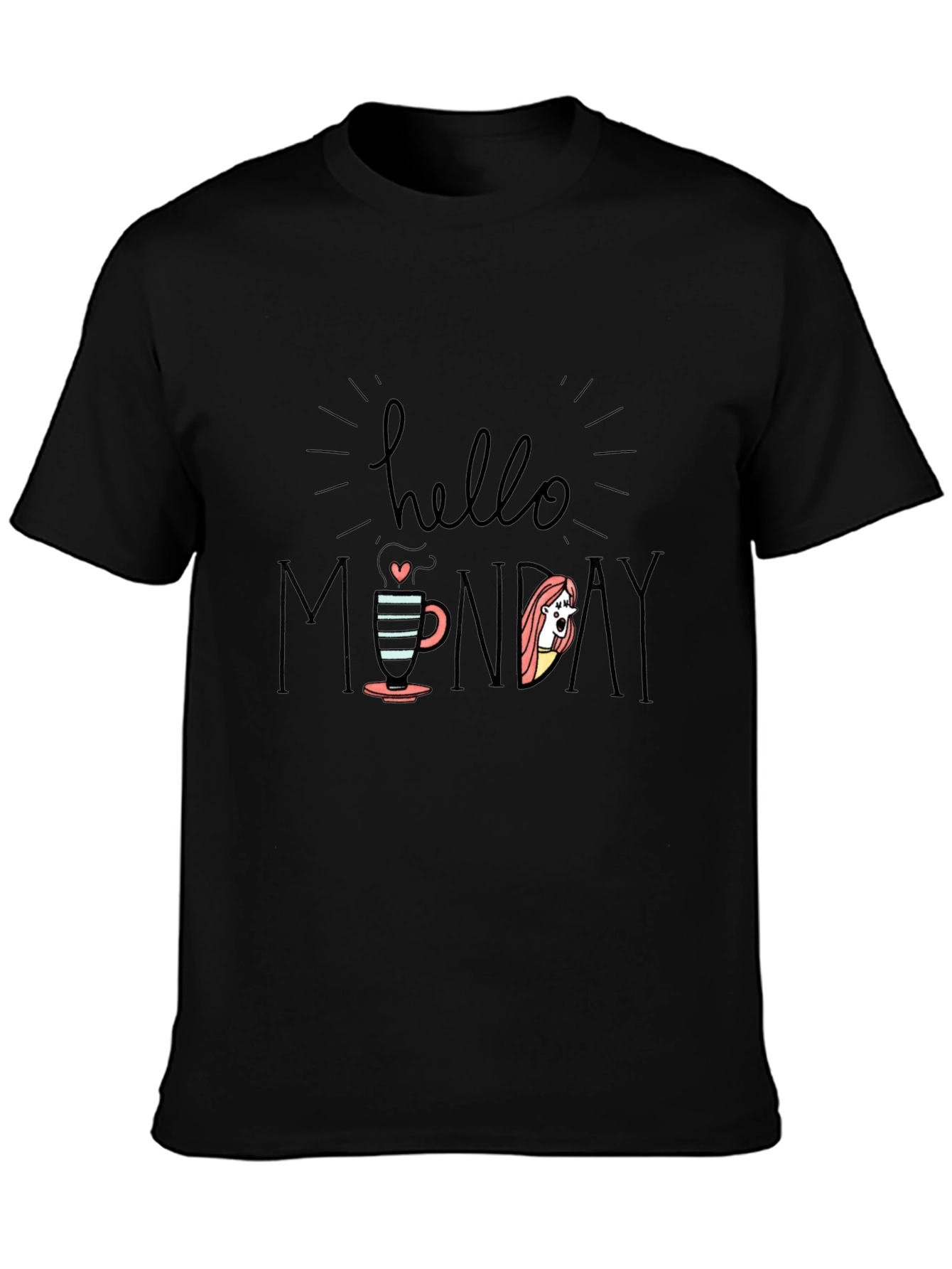 Hello Monday Graphic Tee - Black