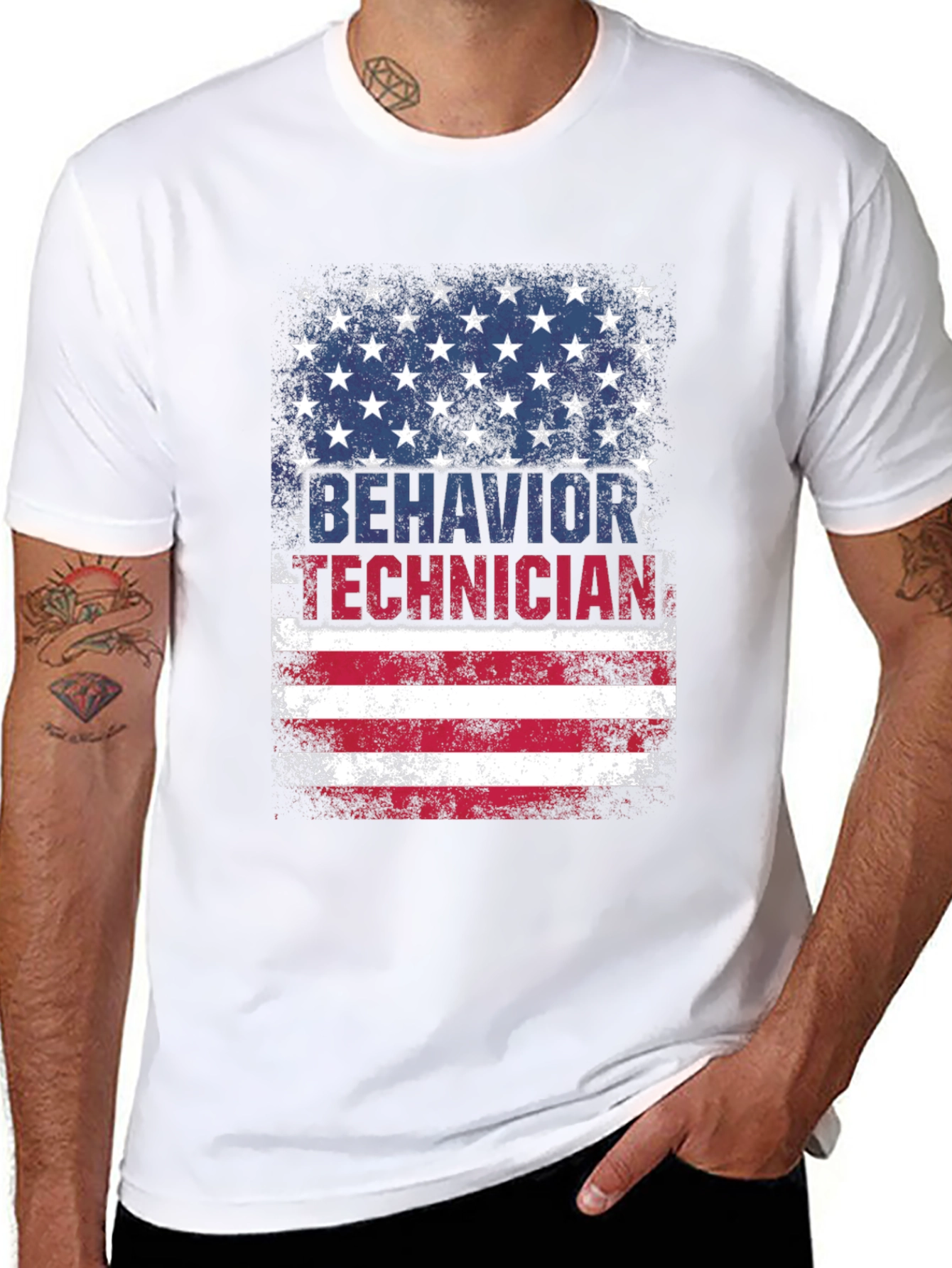 Behavior Technician USA Flag Graphic T-Shirt