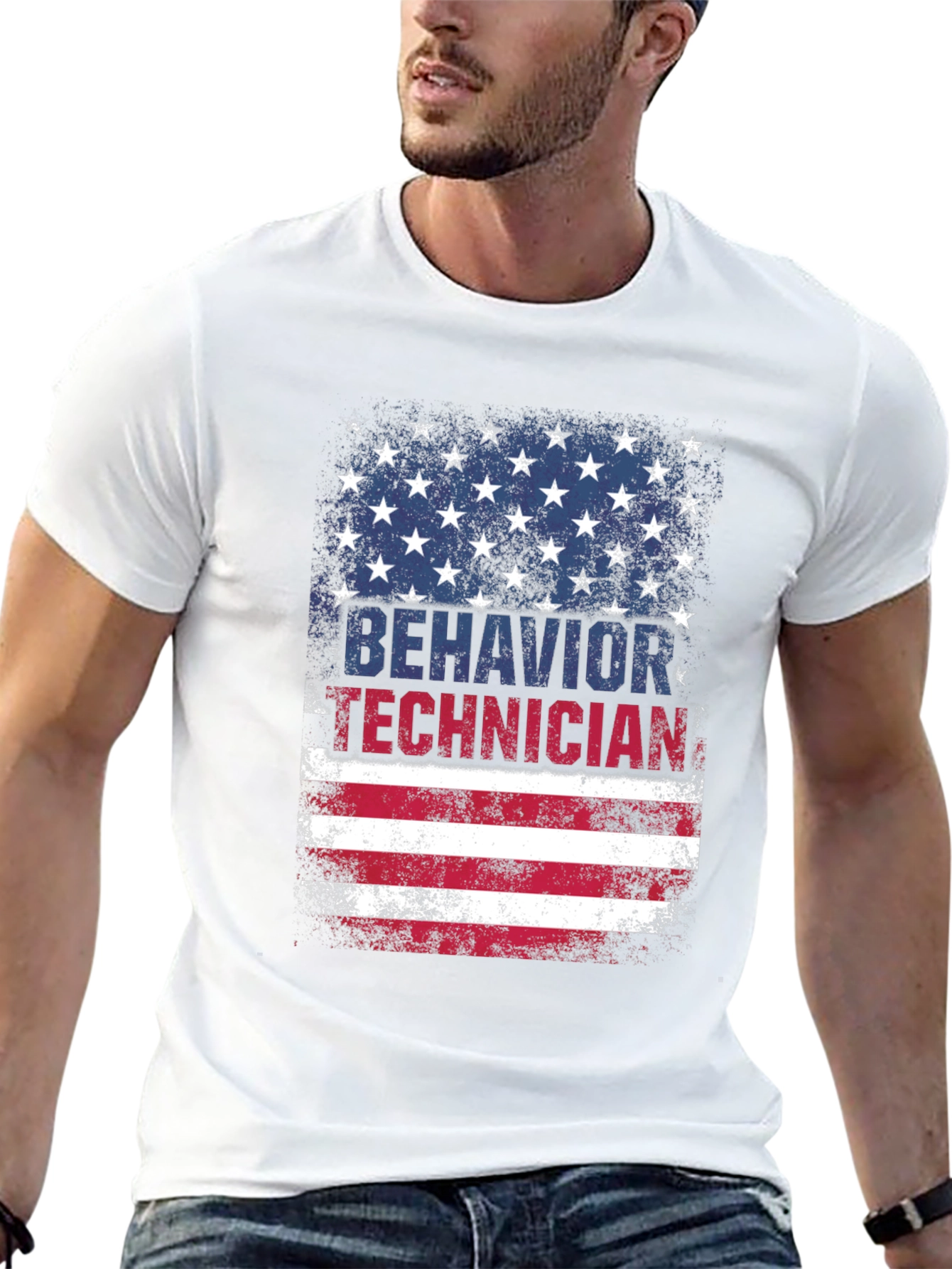 Behavior Technician USA Flag Graphic T-Shirt