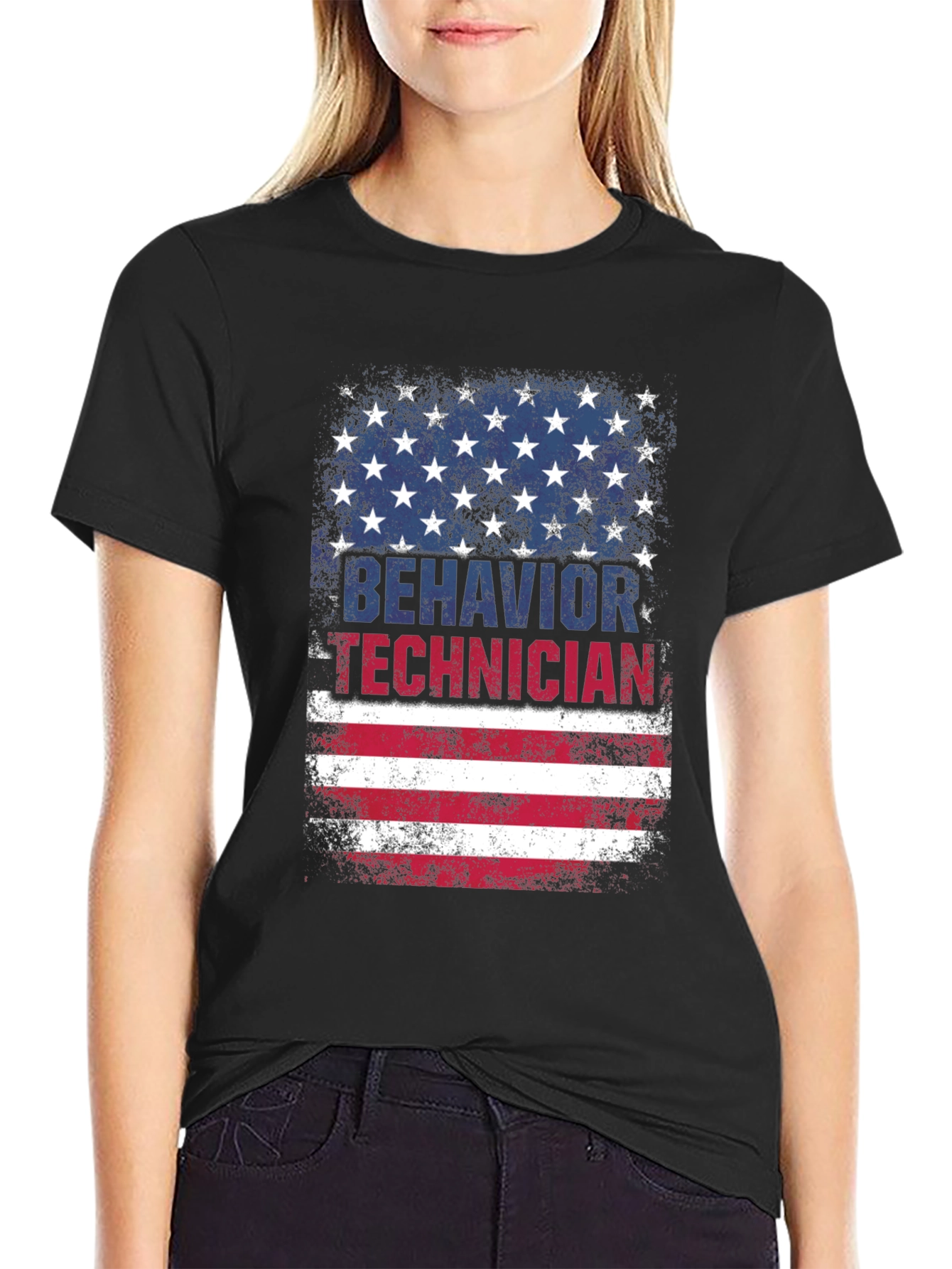 Behavior Technician USA Flag Graphic T-Shirt