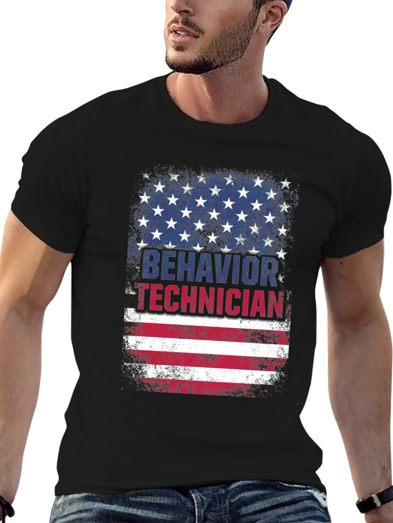 Behavior Technician USA Flag Graphic T-Shirt