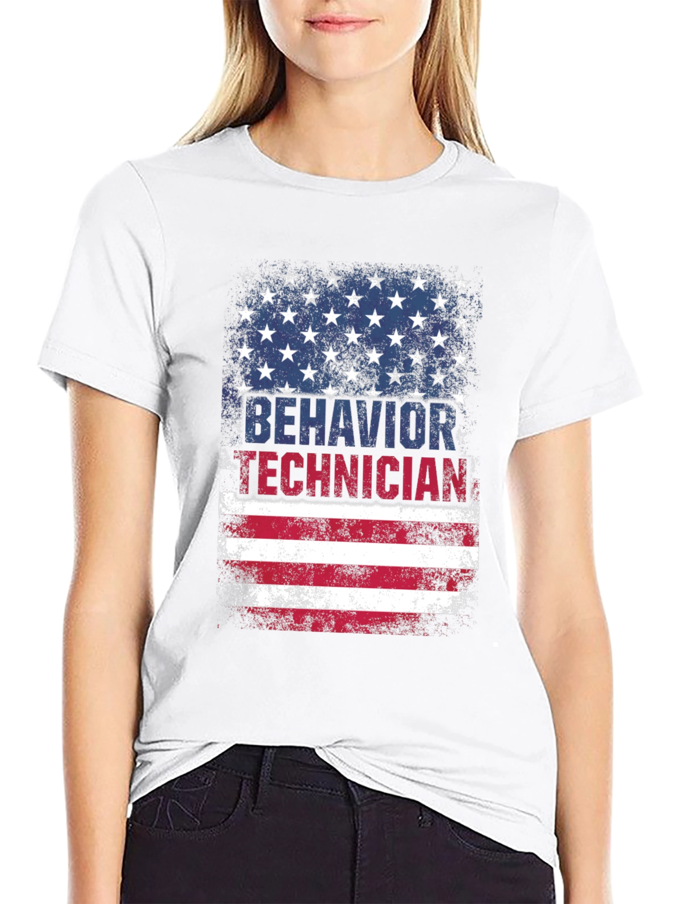 Behavior Technician USA Flag Graphic T-Shirt