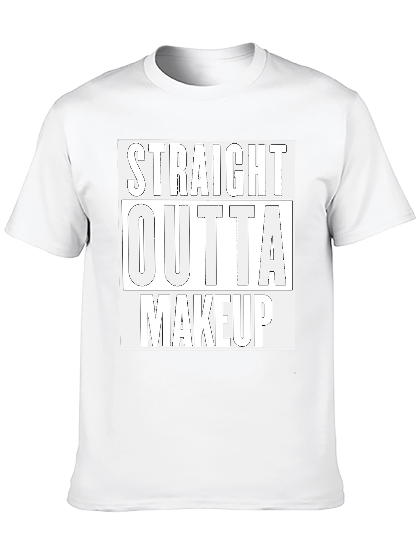 Straight Outta Makeup Graphic Tee - Trendy Casual T-Shirt