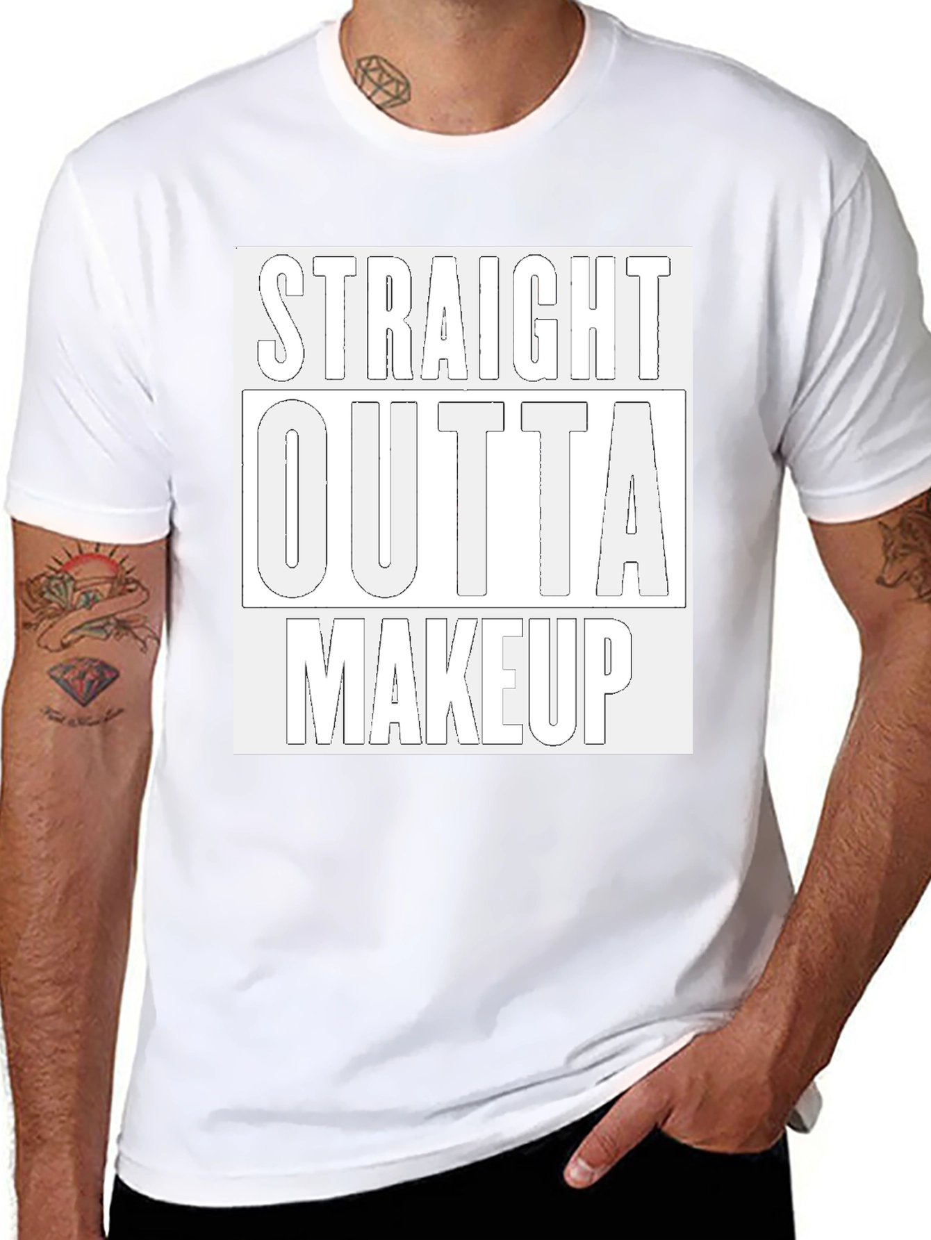 Straight Outta Makeup Graphic Tee - Trendy Casual T-Shirt