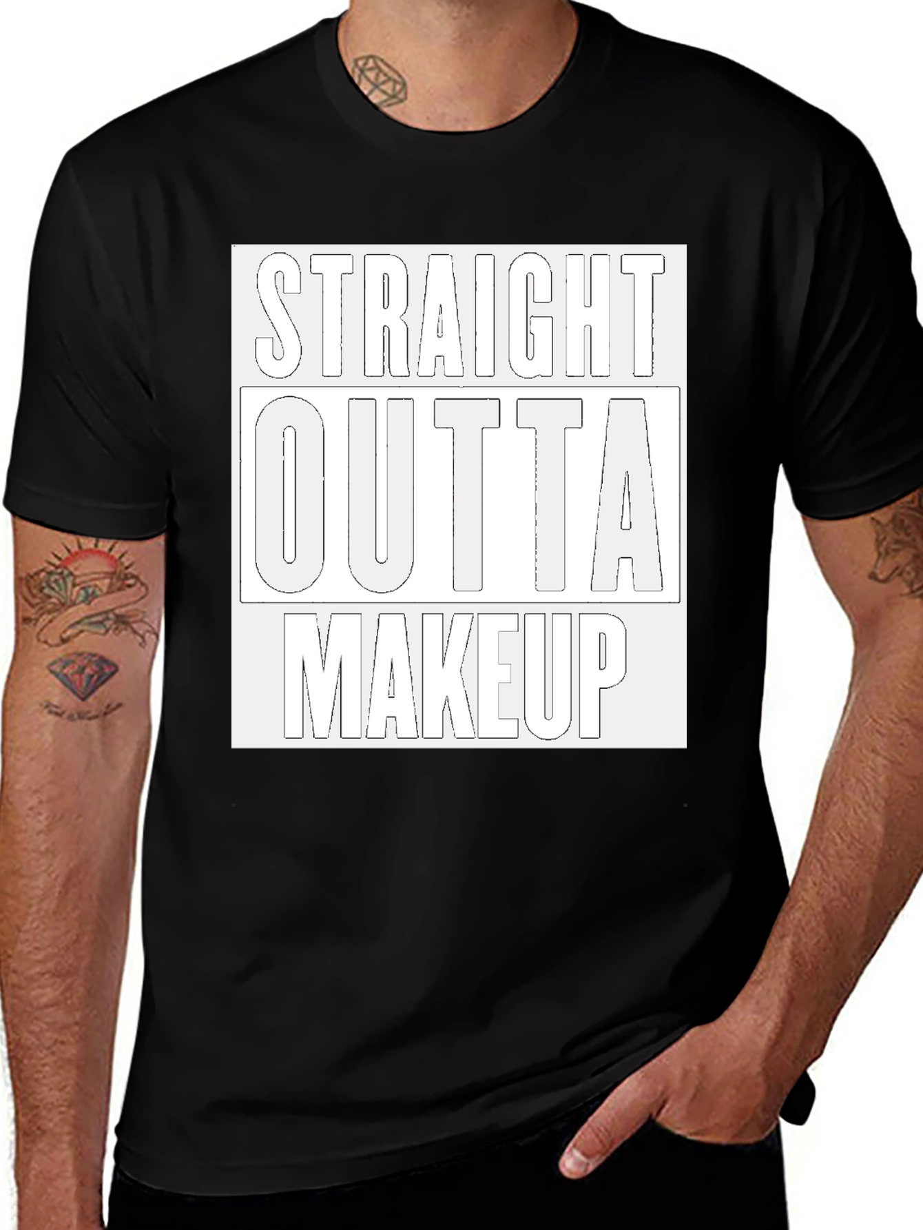 Straight Outta Makeup Graphic Tee - Trendy Casual T-Shirt