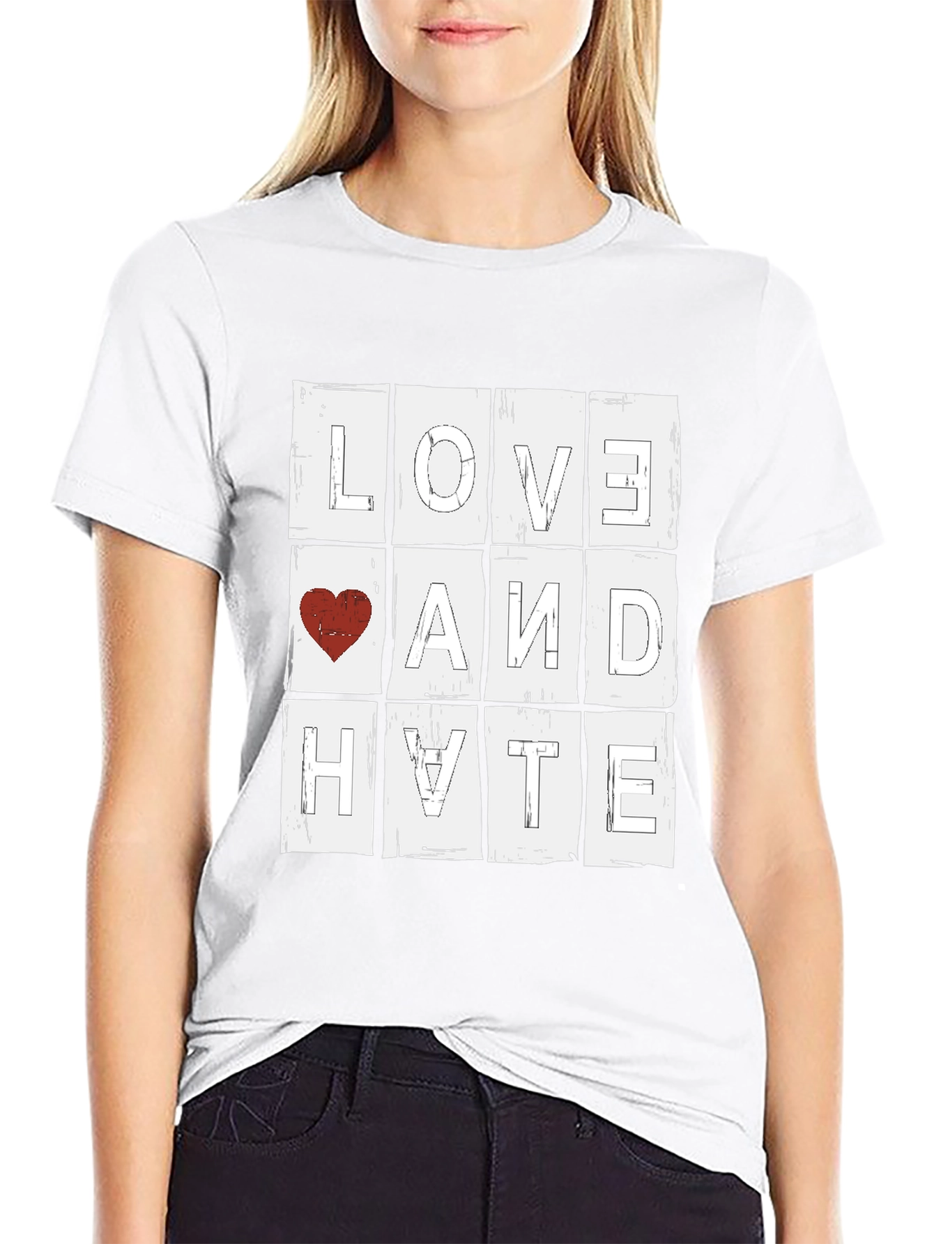 Love & Hate Graphic Tee - Unisex Black T-Shirt