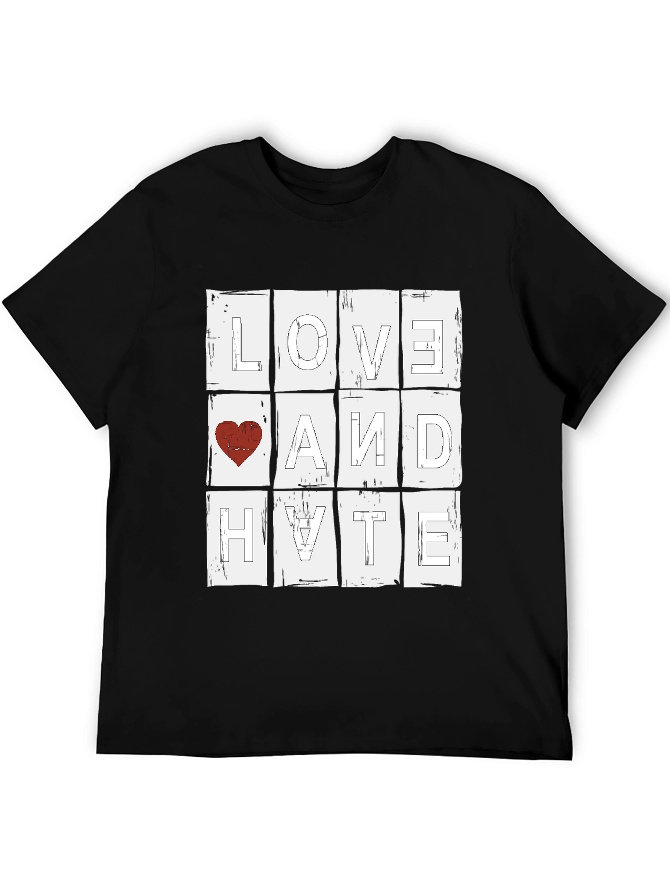 Love & Hate Graphic Tee - Unisex Black T-Shirt
