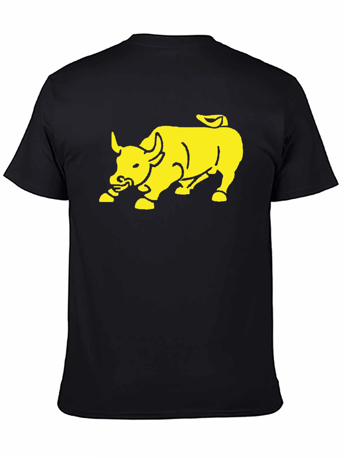 Yellow Bull Graphic Print Black T-Shirt
