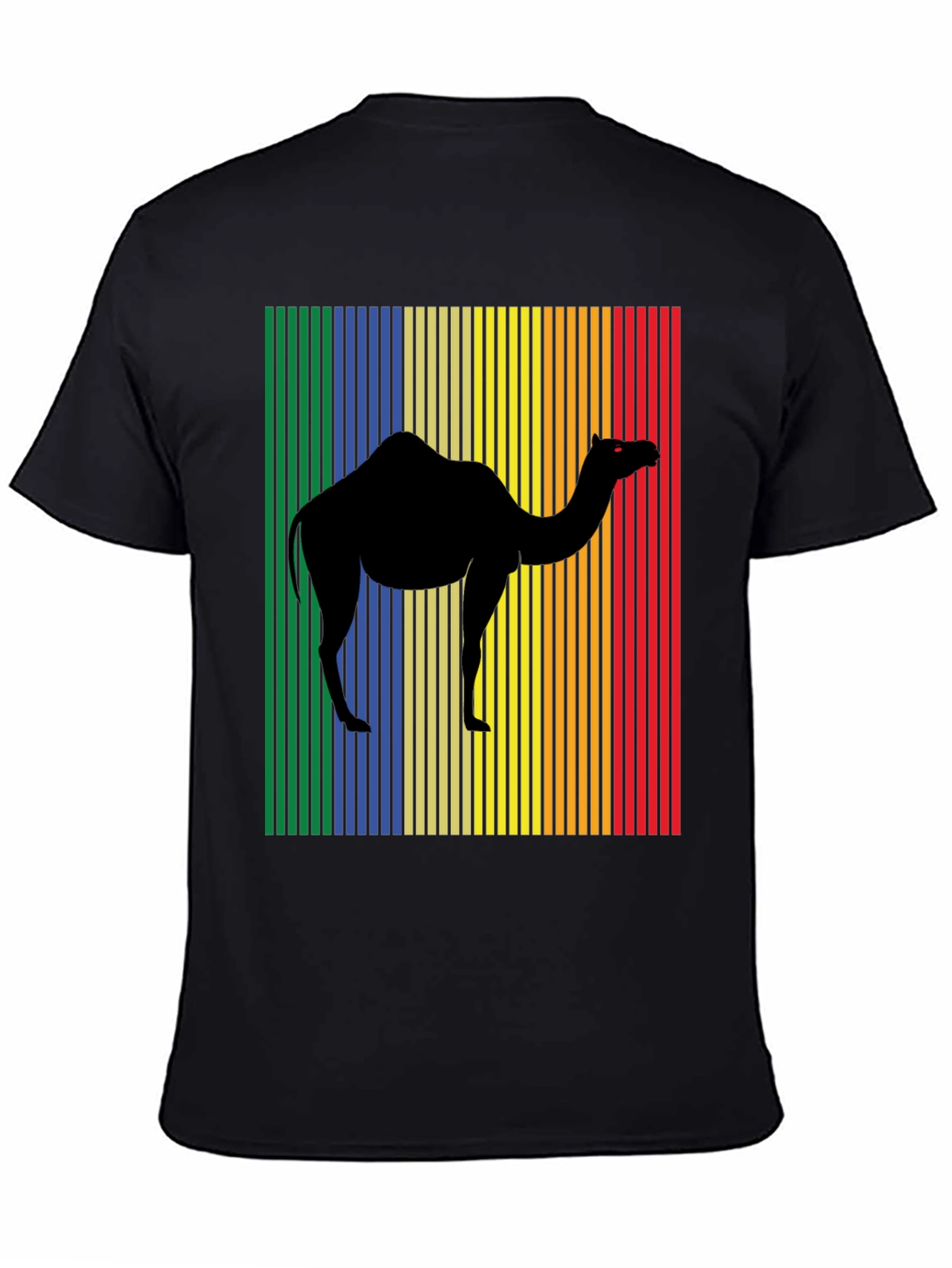 Retro Camel Graphic T-Shirt - Black Cotton Tee