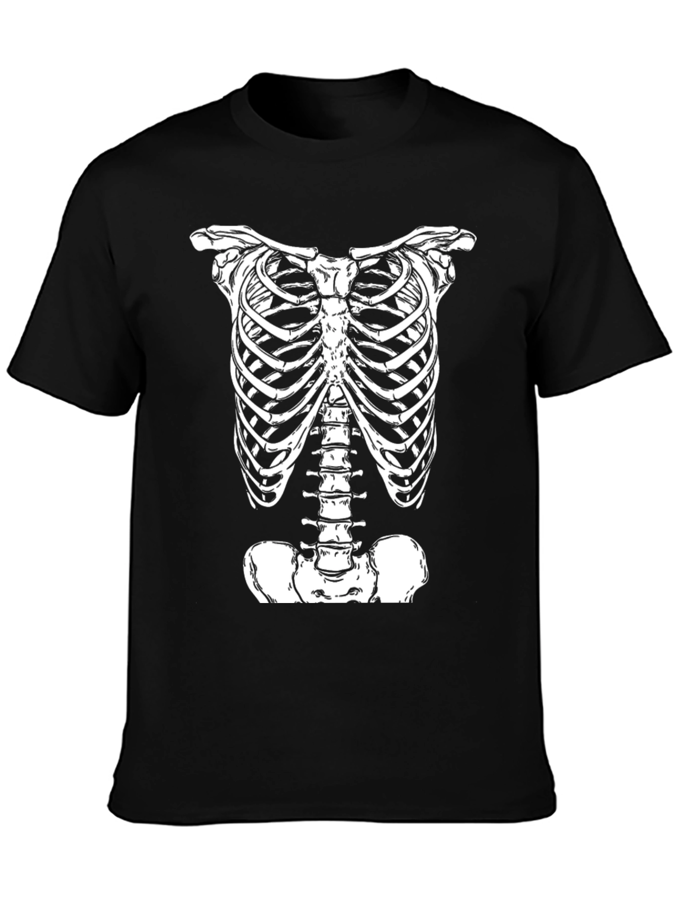 Skeleton Rib Cage Graphic T-Shirt - Halloween Costume Tee