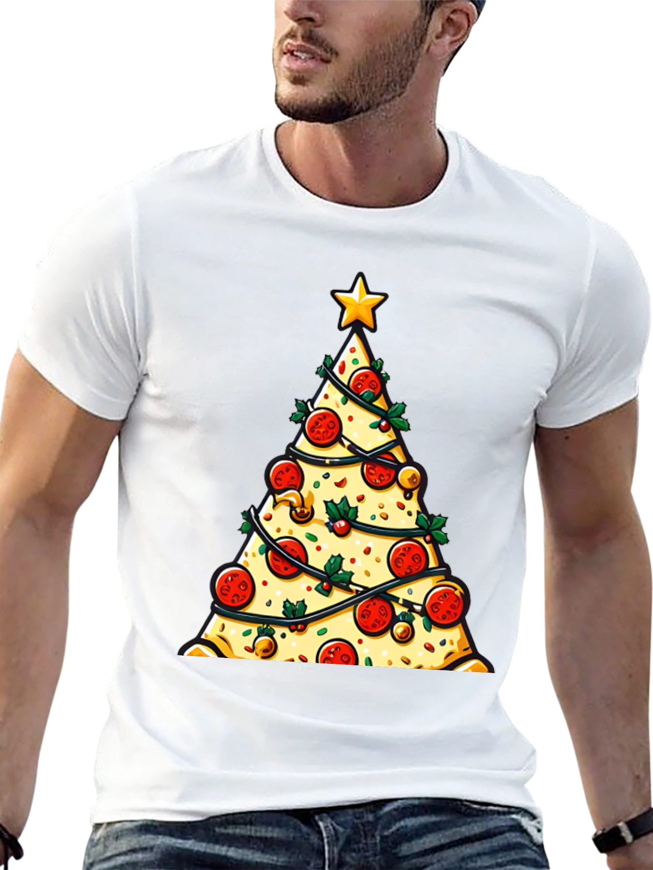 Pizza Christmas Tree T-Shirt