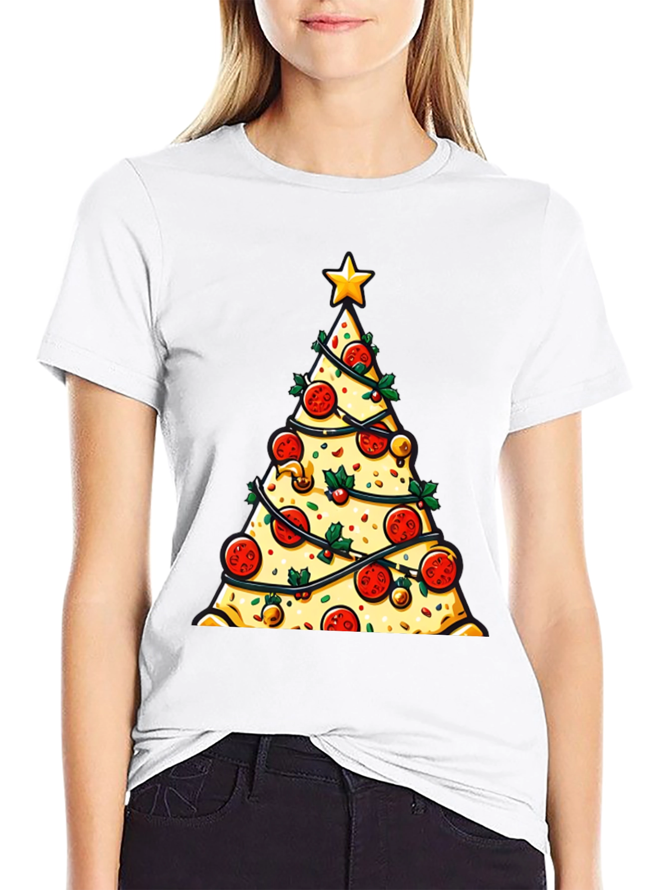 Pizza Christmas Tree T-Shirt