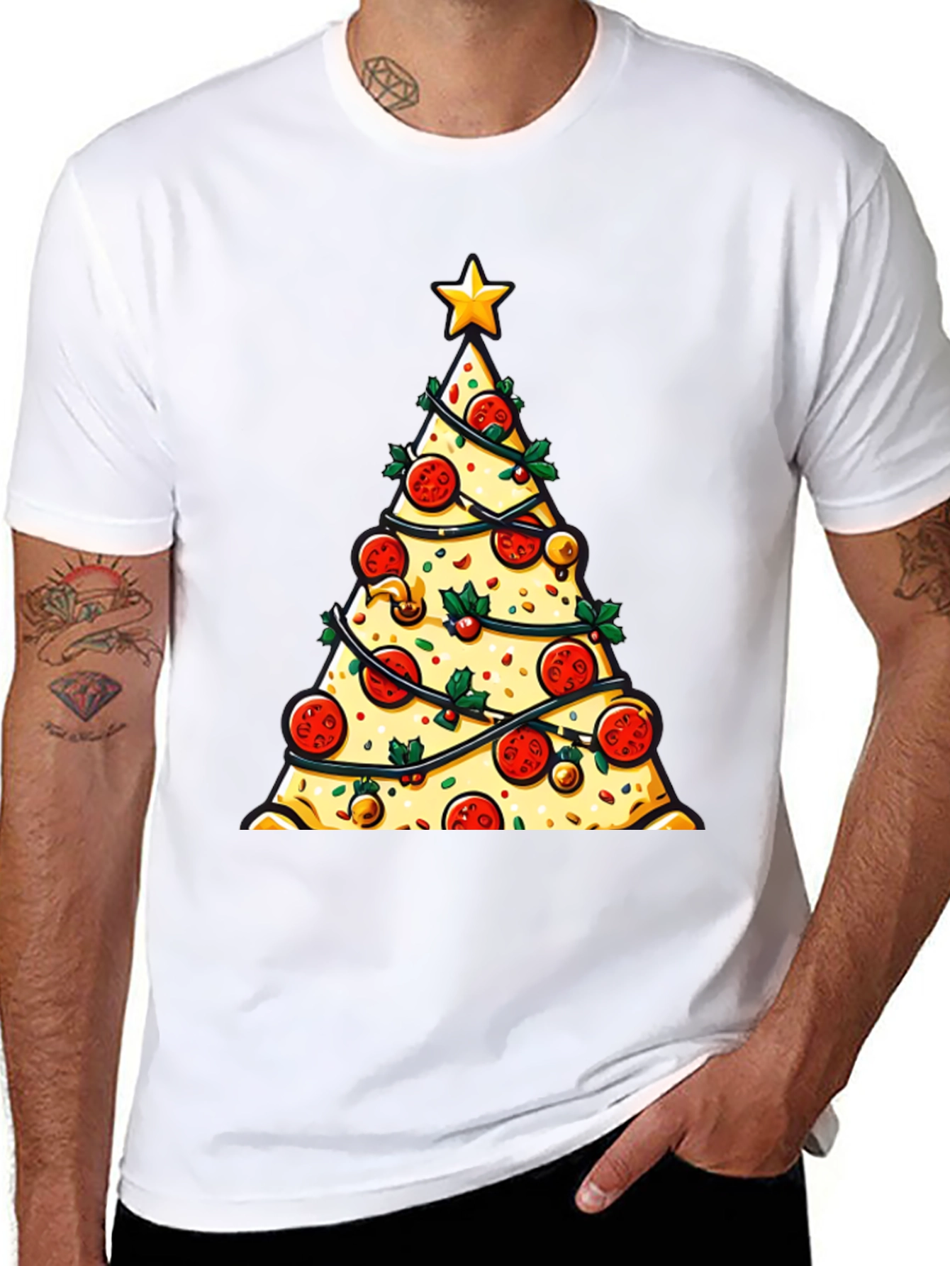 Pizza Christmas Tree T-Shirt