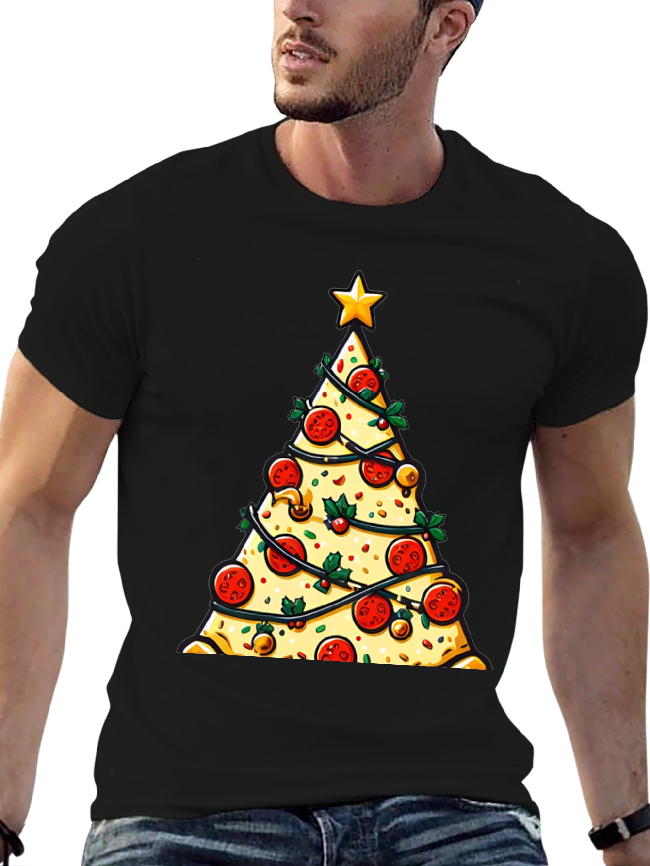 Pizza Christmas Tree T-Shirt