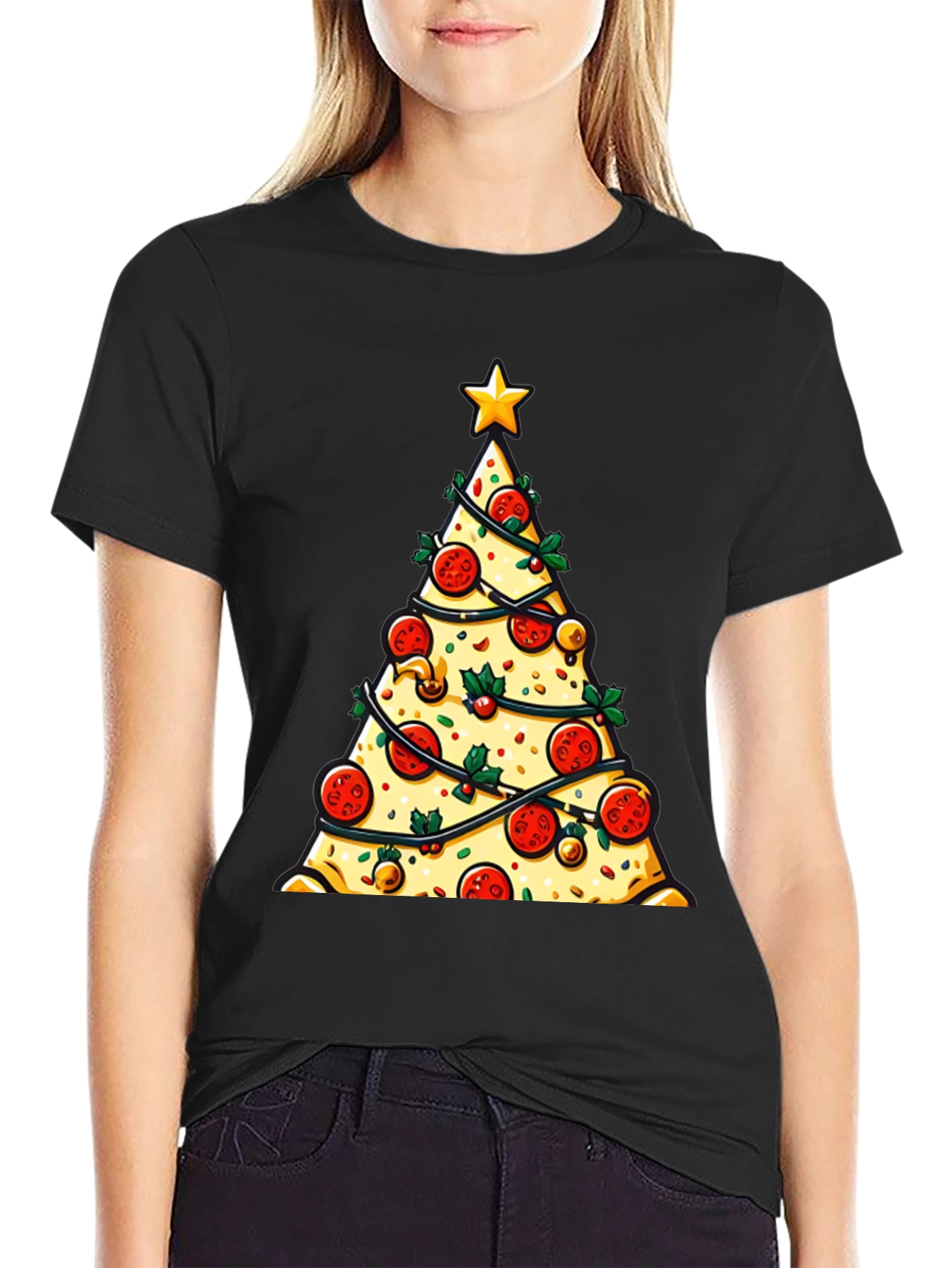 Pizza Christmas Tree T-Shirt