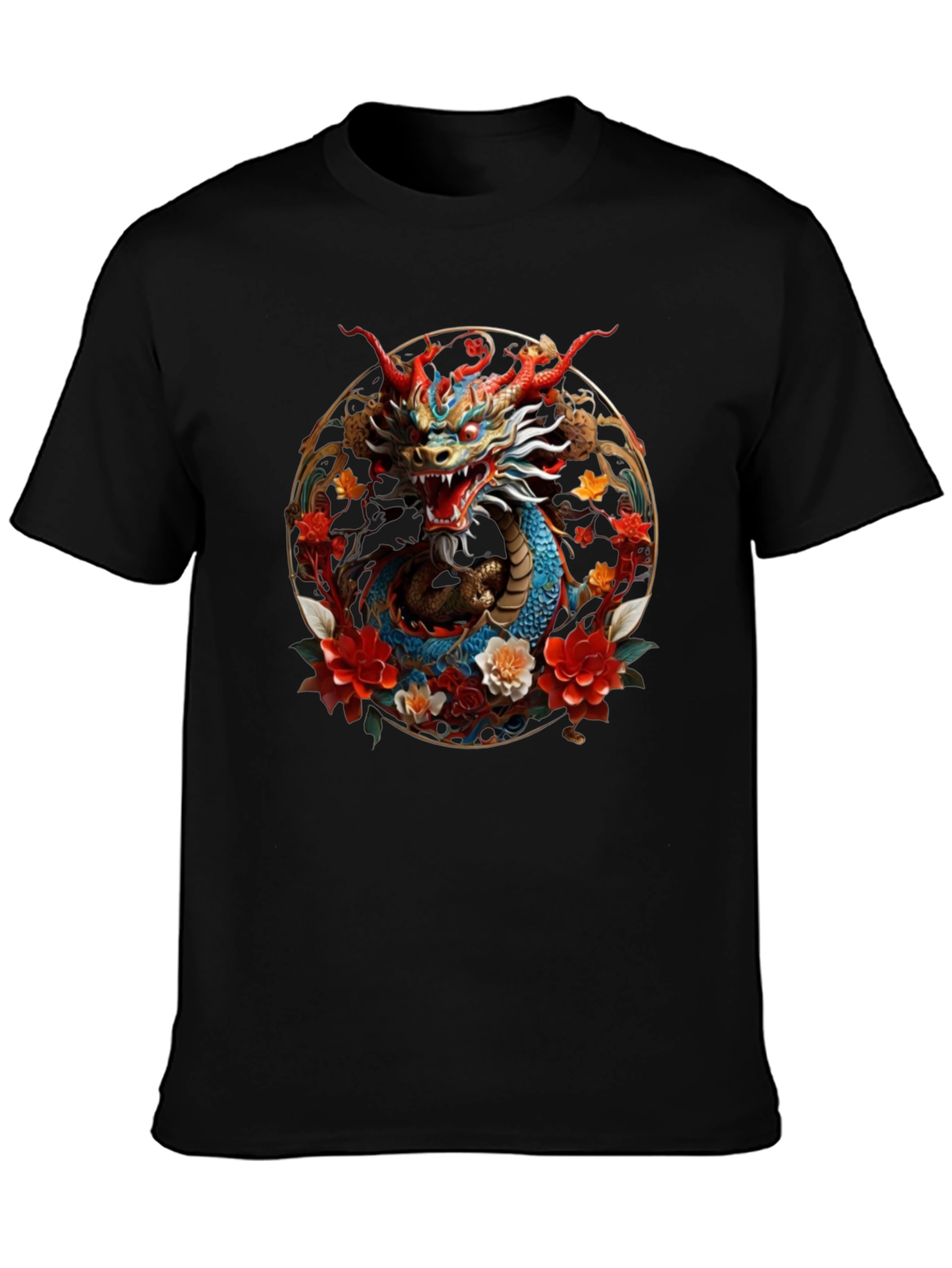 Dragon & Floral Graphic Tee