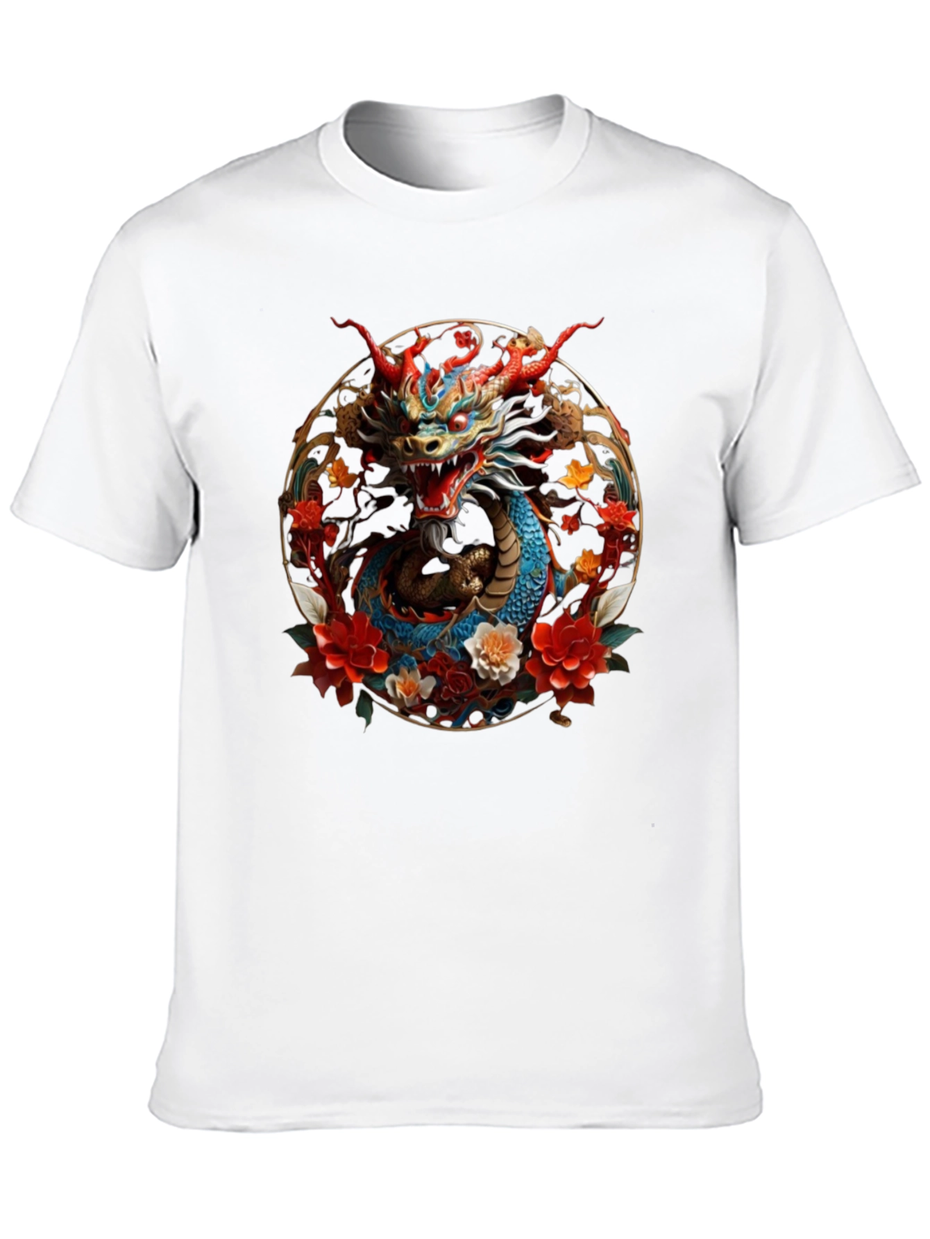Dragon & Floral Graphic Tee