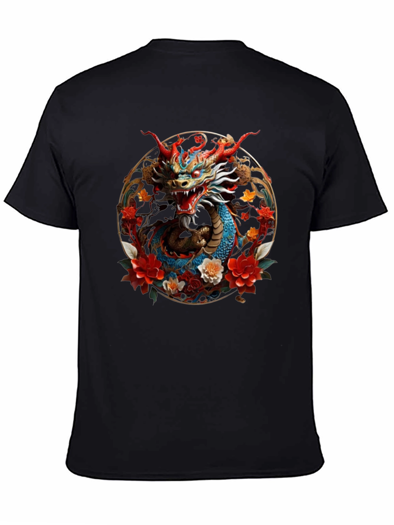 Dragon & Floral Graphic Tee