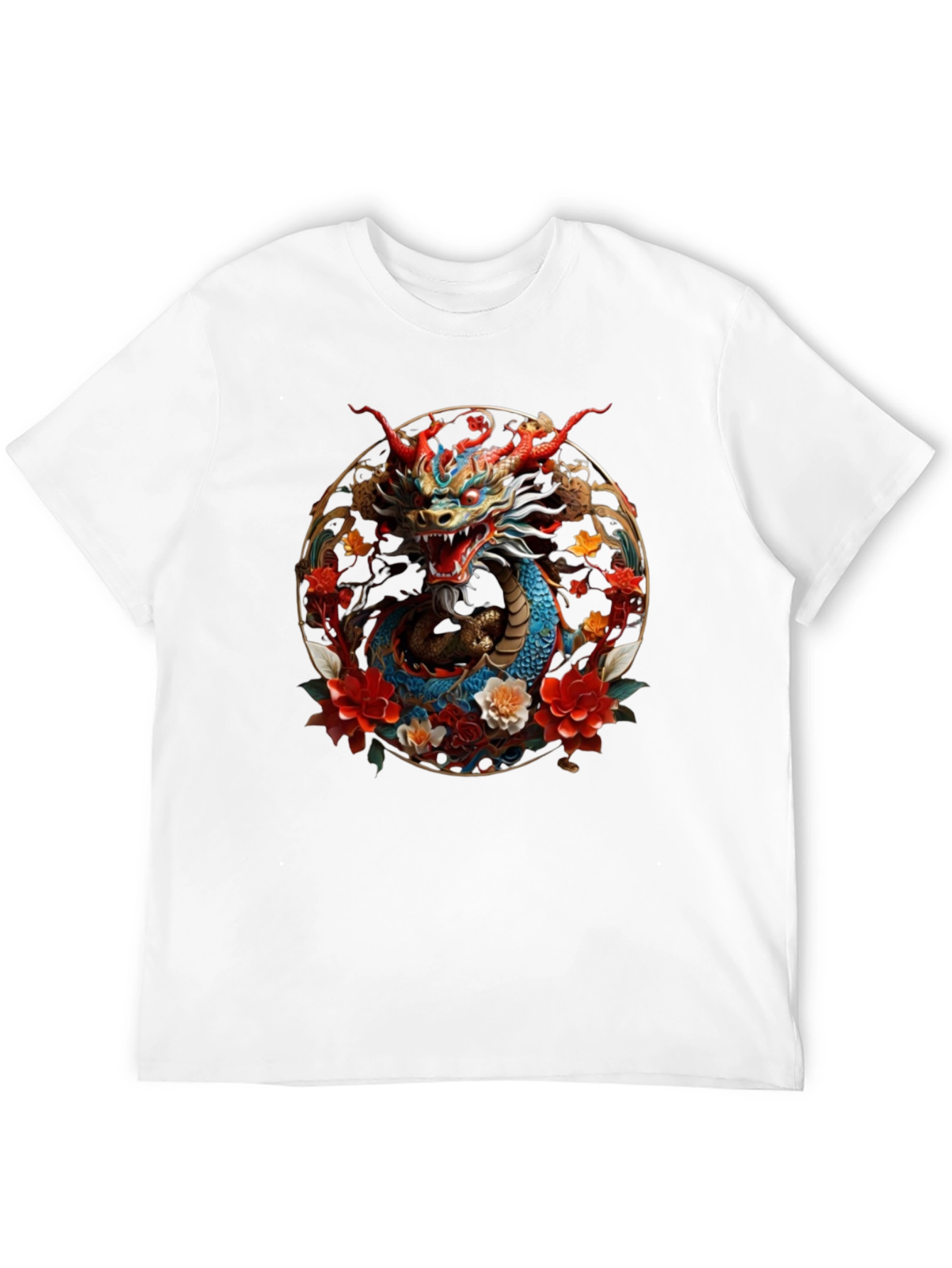 Dragon & Floral Graphic Tee