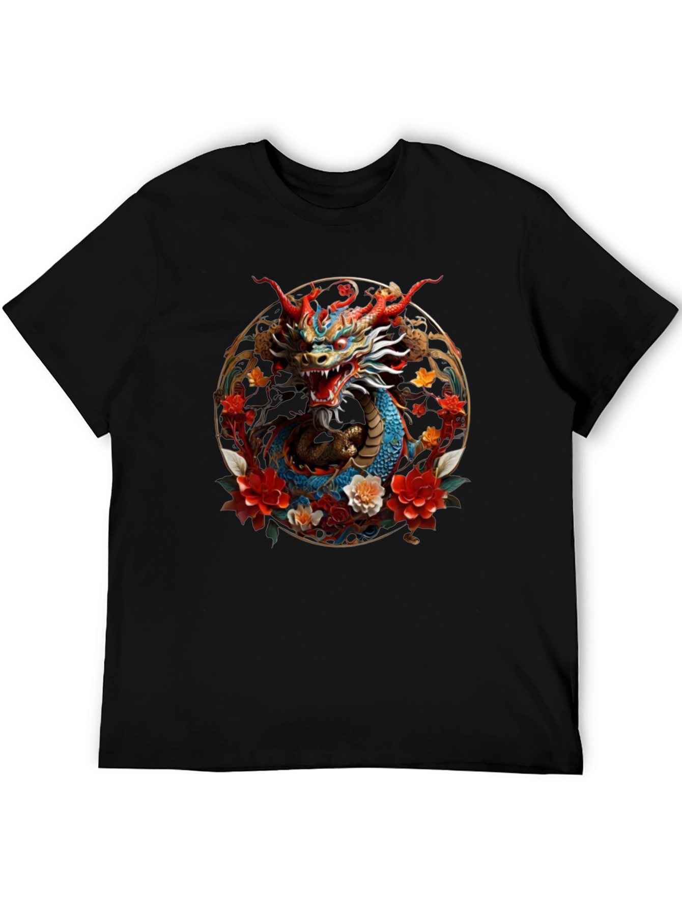 Dragon & Floral Graphic Tee