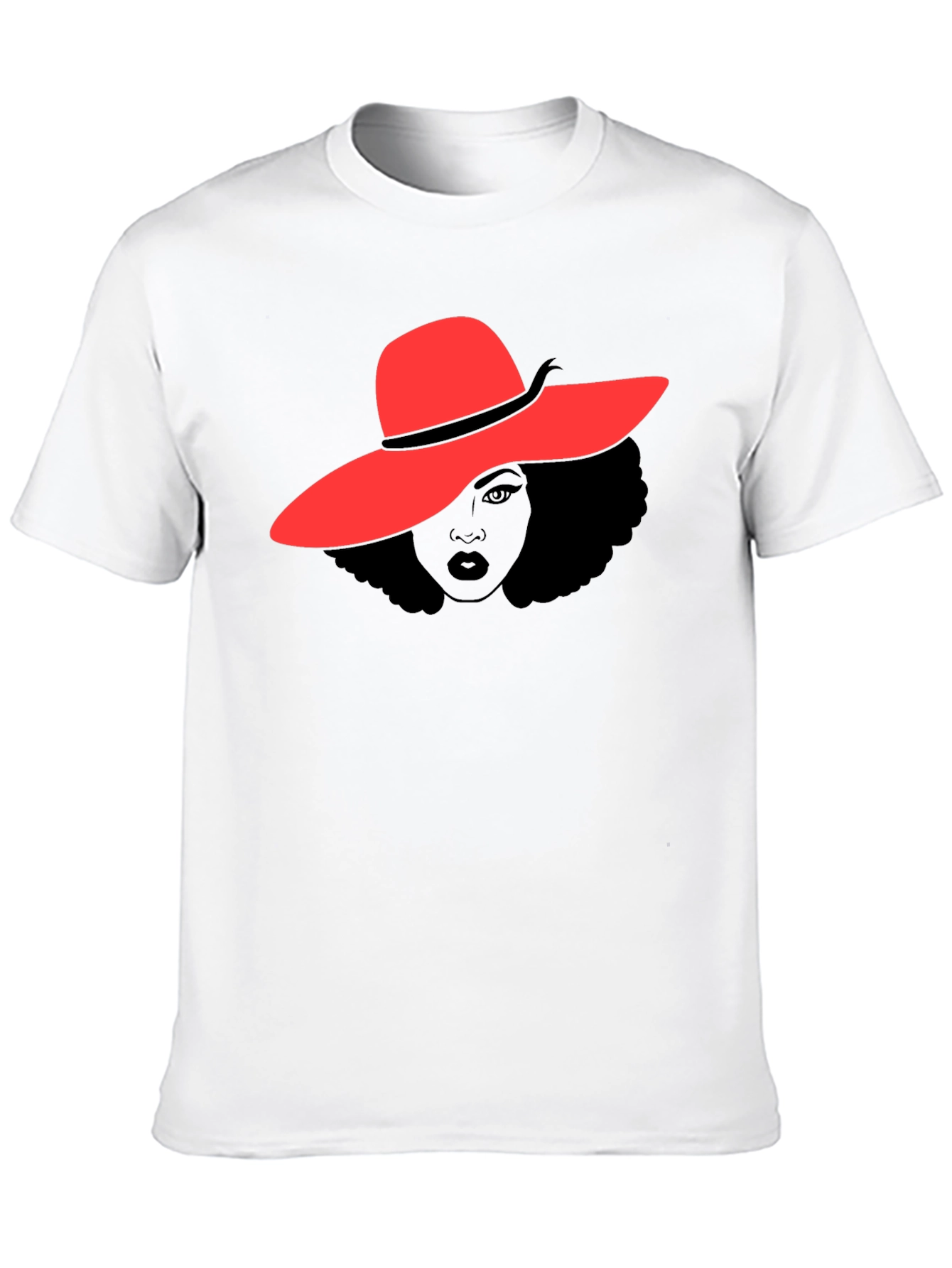 Red Hat Lady T-Shirt - Stylish Graphic Tee