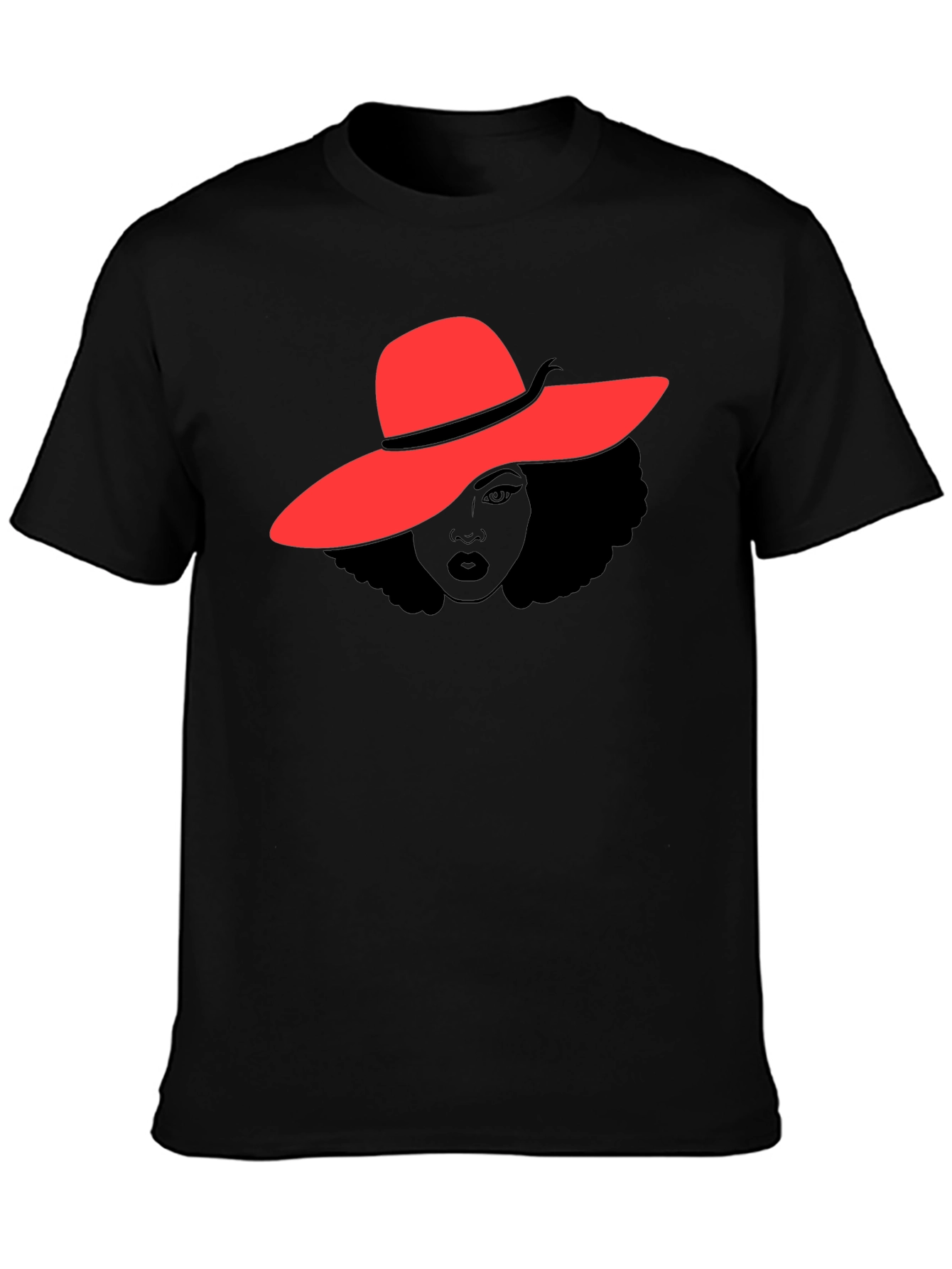 Red Hat Lady T-Shirt - Stylish Graphic Tee