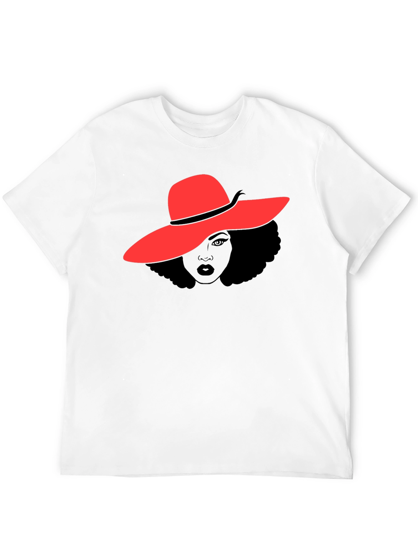 Red Hat Lady T-Shirt - Stylish Graphic Tee