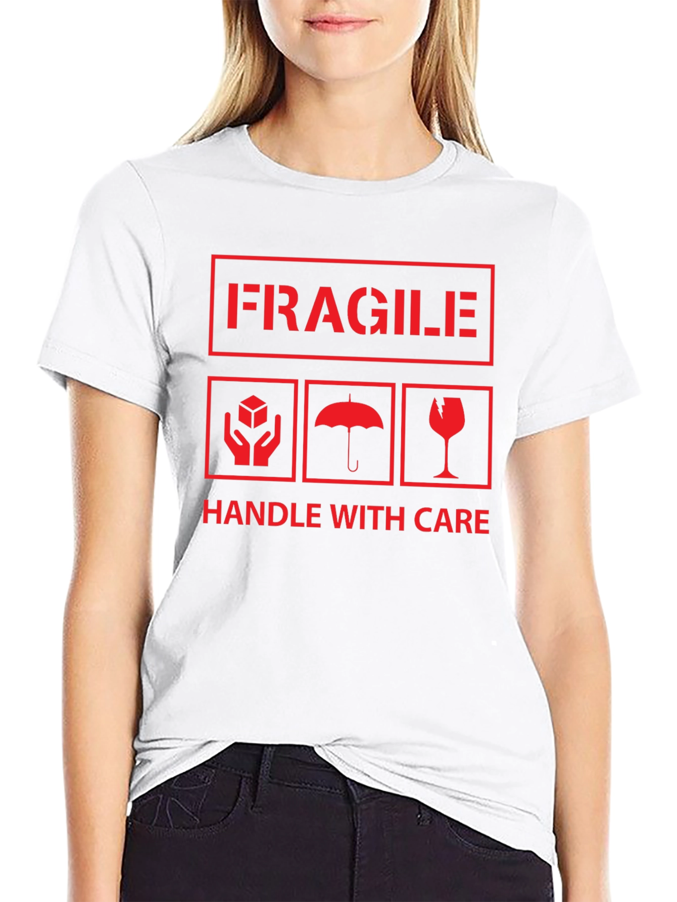 Fragile Handle With Care Graphic Print Tee