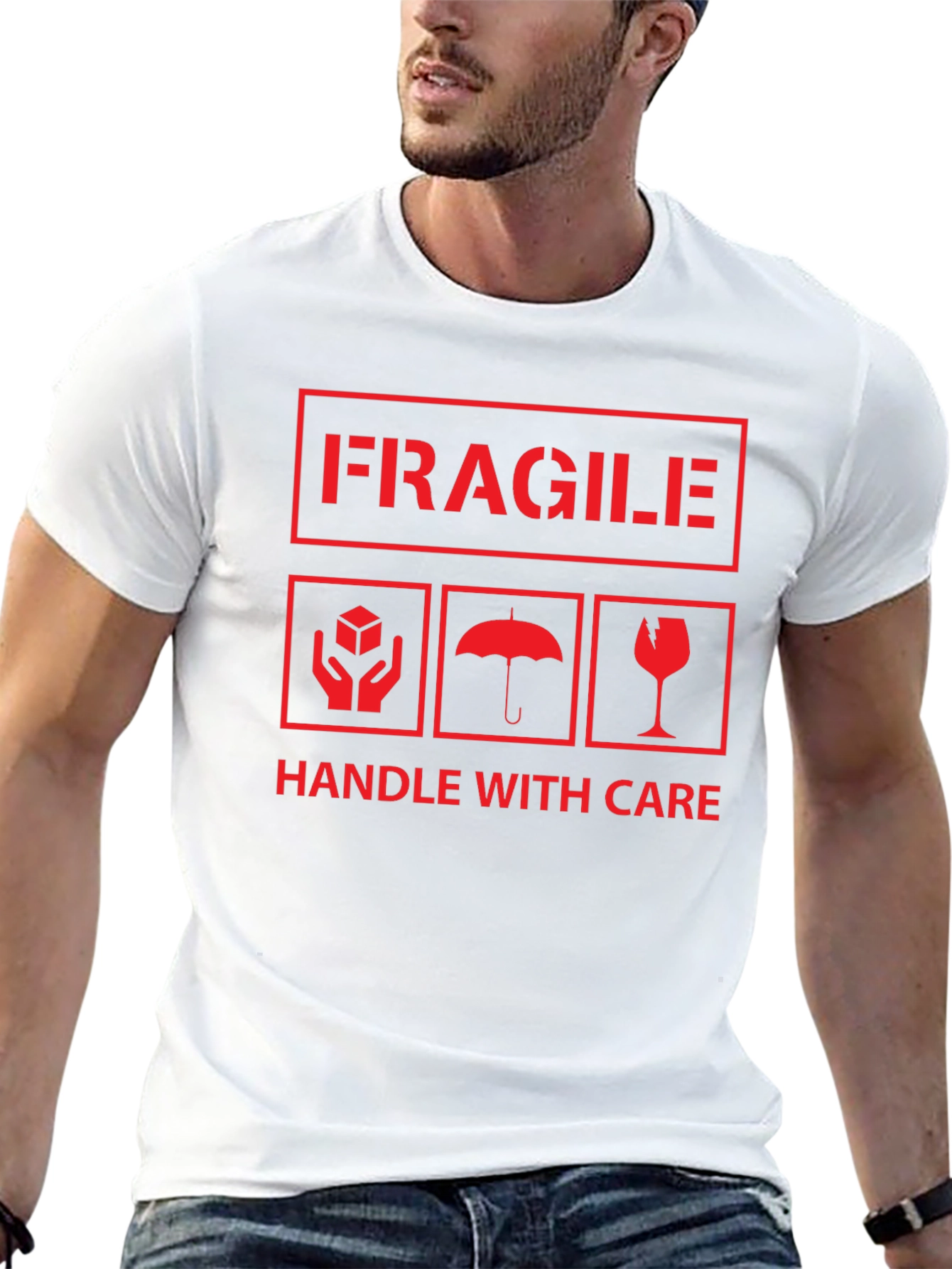 Fragile Handle With Care Graphic Print Tee