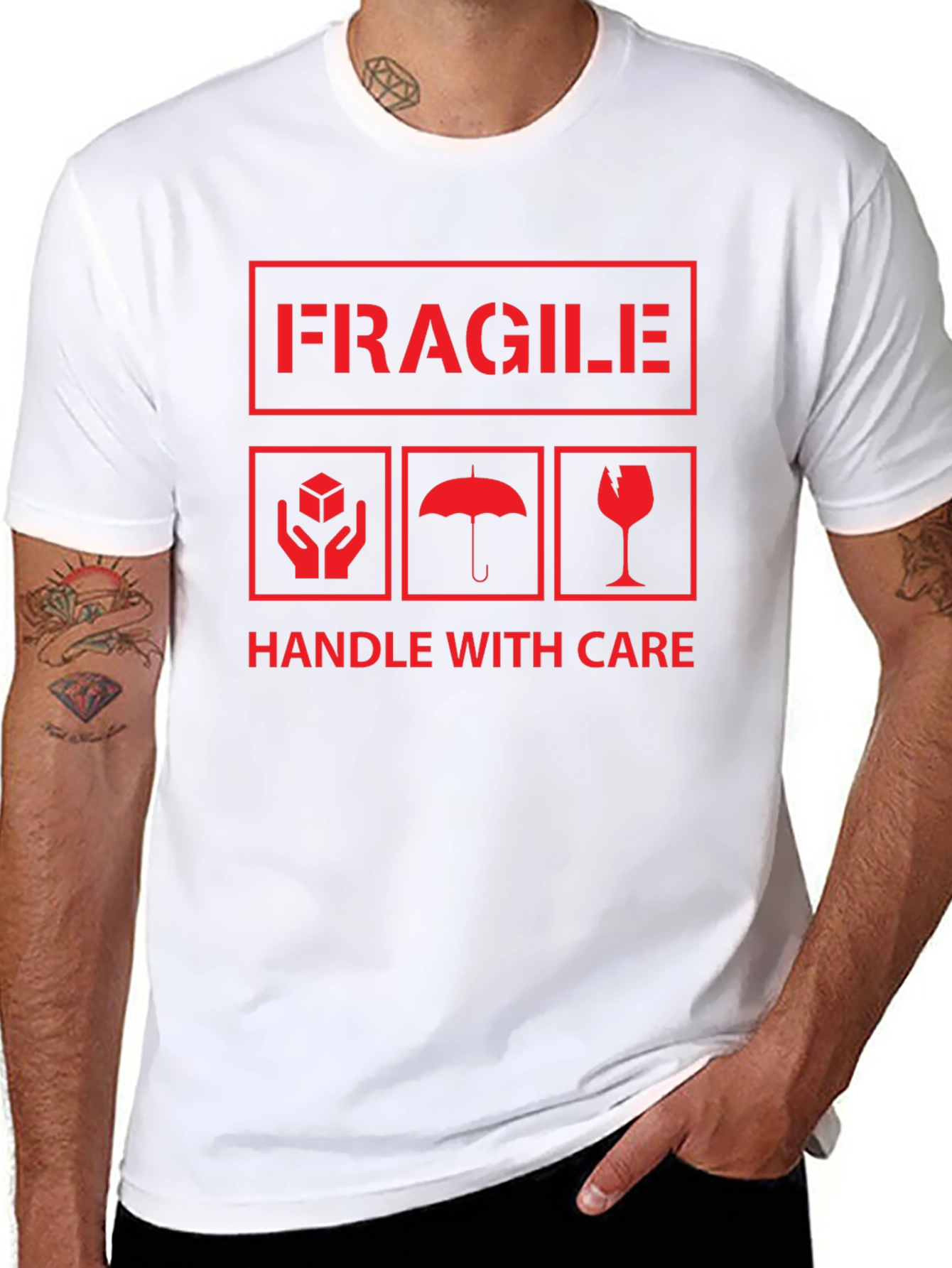 Fragile Handle With Care Graphic Print Tee