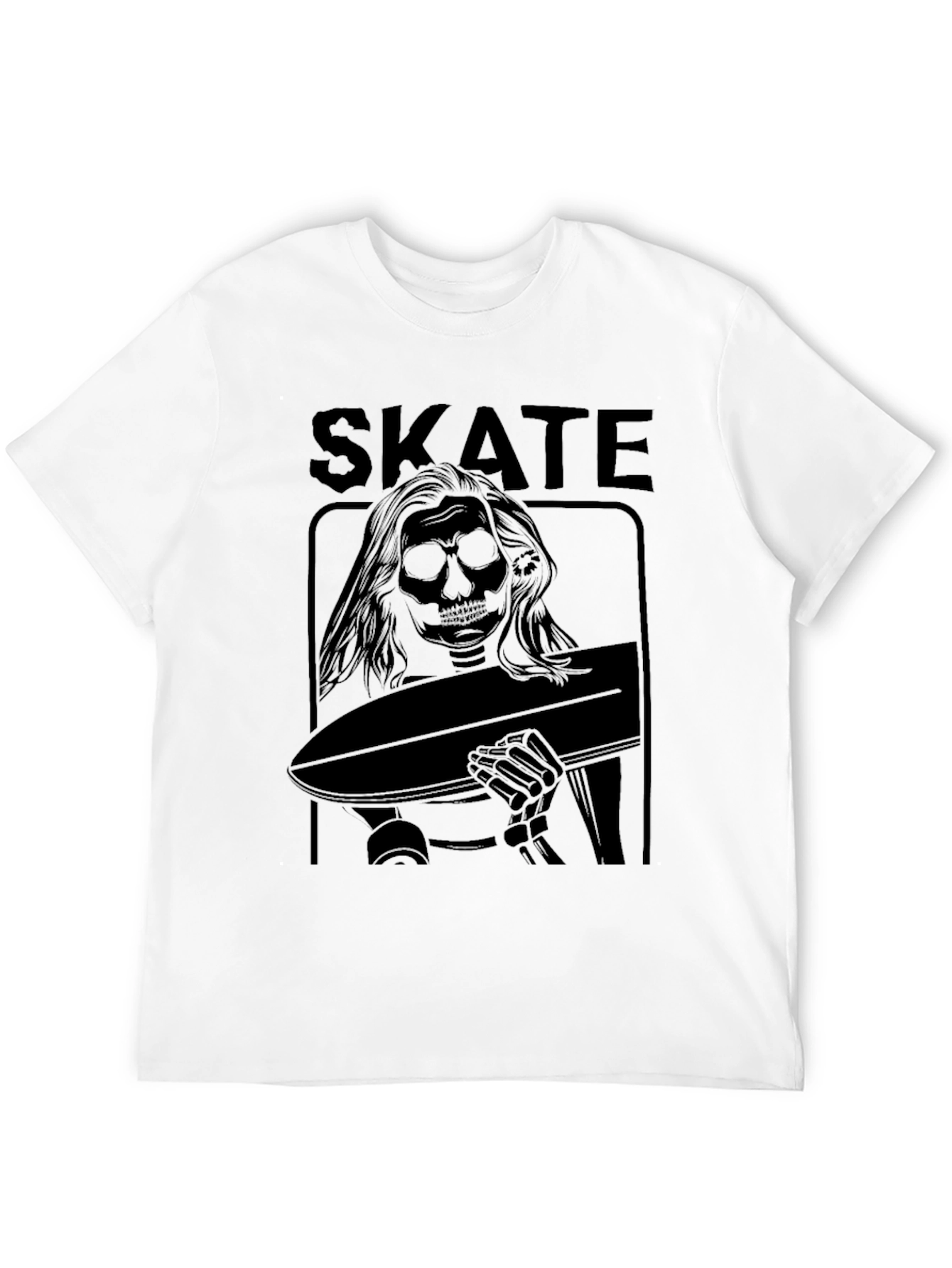 Skate Skeleton Graphic Black T-Shirt