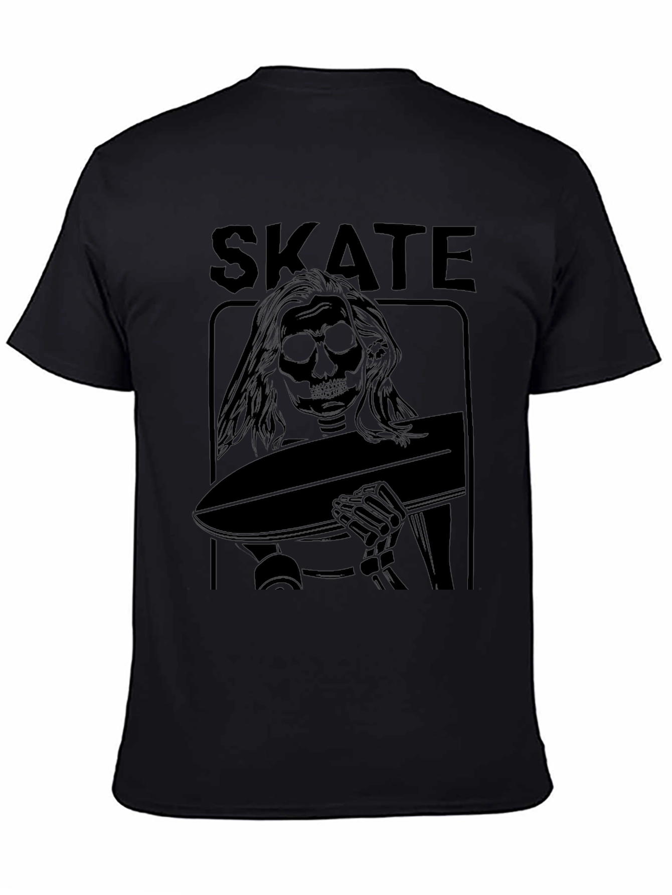 Skate Skeleton Graphic Black T-Shirt