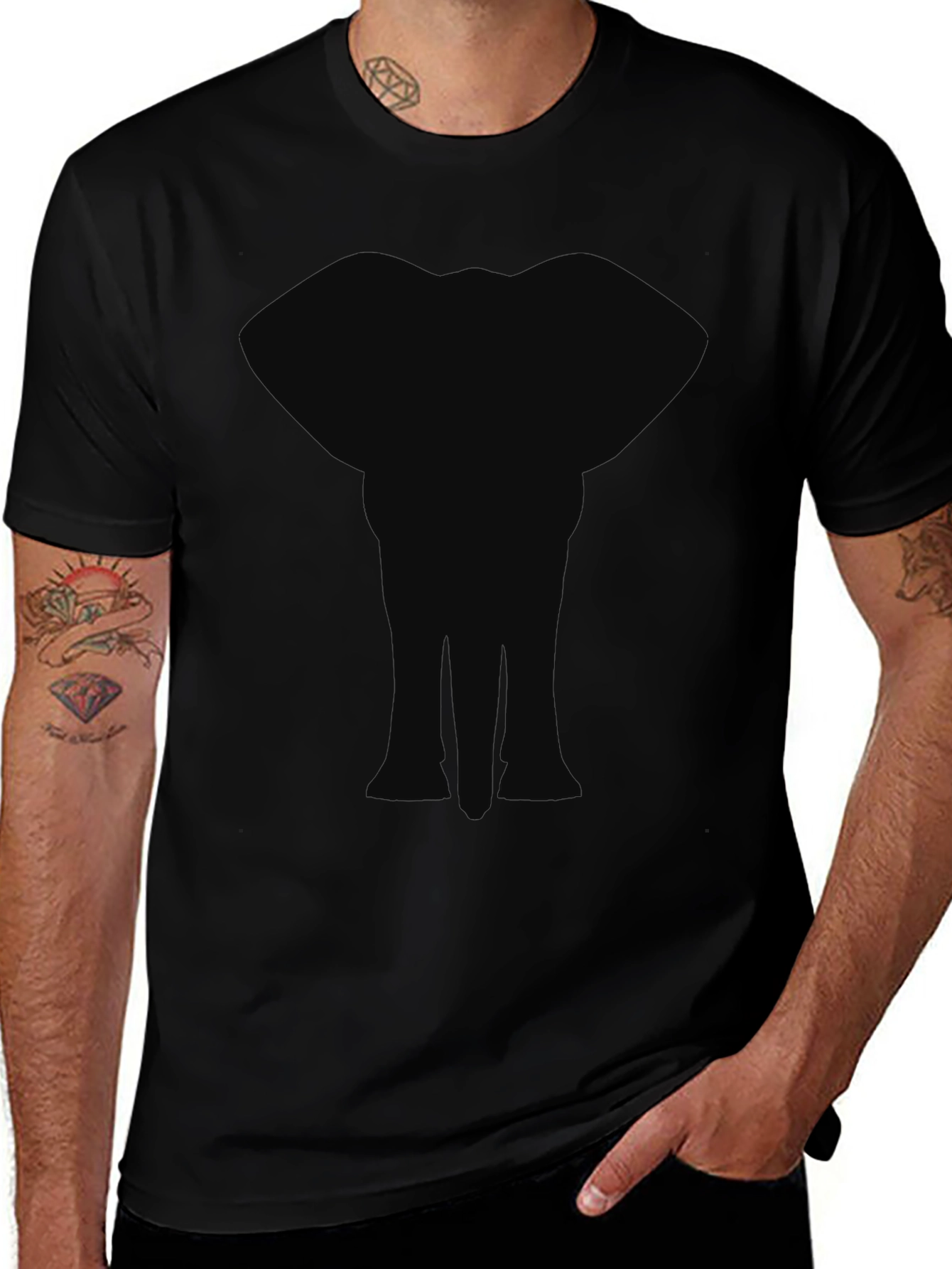 Elephant Graphic Black T-Shirt