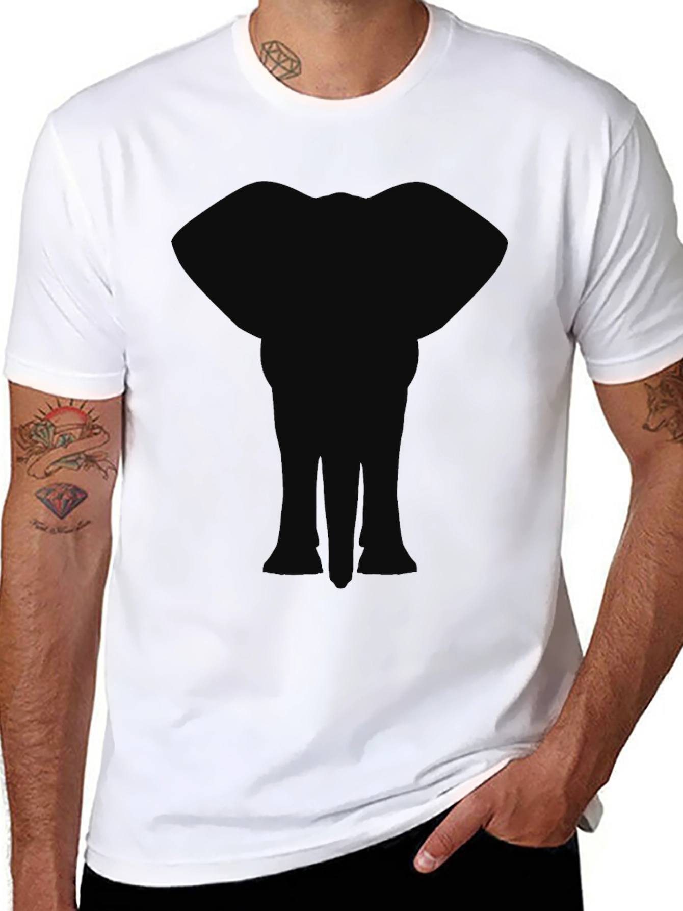 Elephant Graphic Black T-Shirt