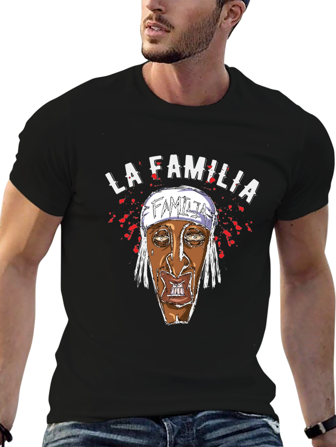 La Familia Graphic Print Black T-Shirt