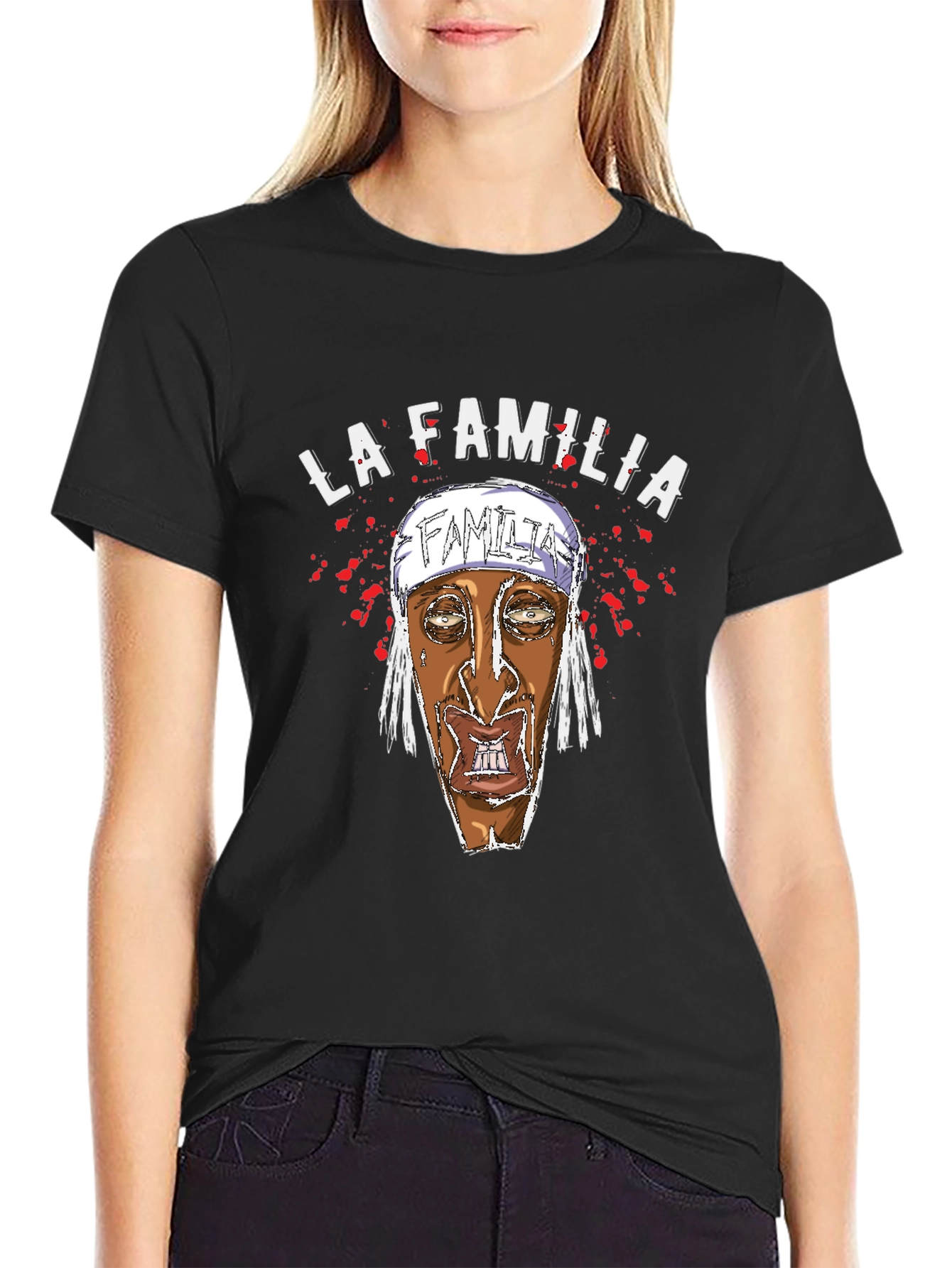 La Familia Graphic Print Black T-Shirt