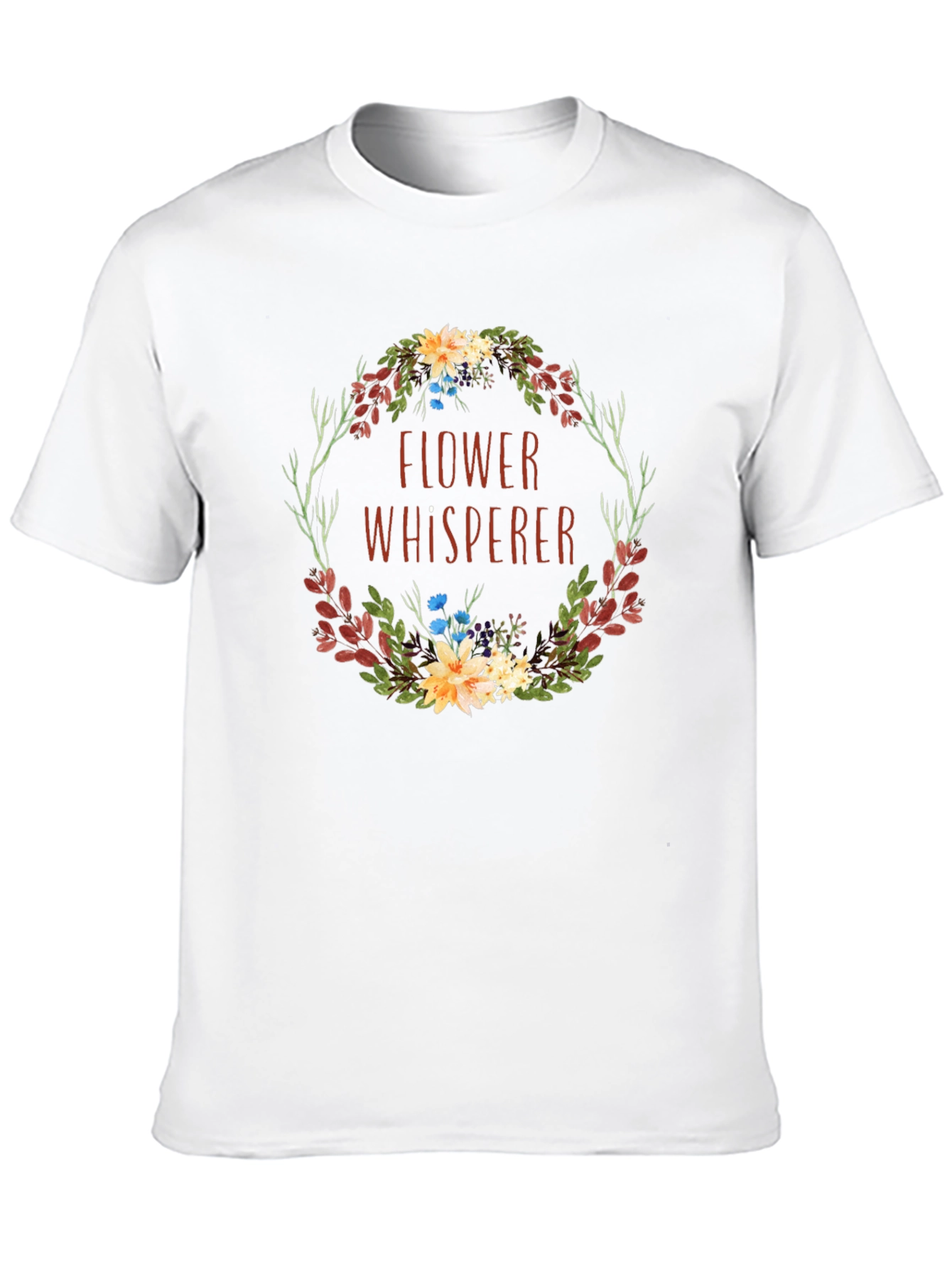 Flower Whisperer Graphic Tee - Botanical Wreath Design