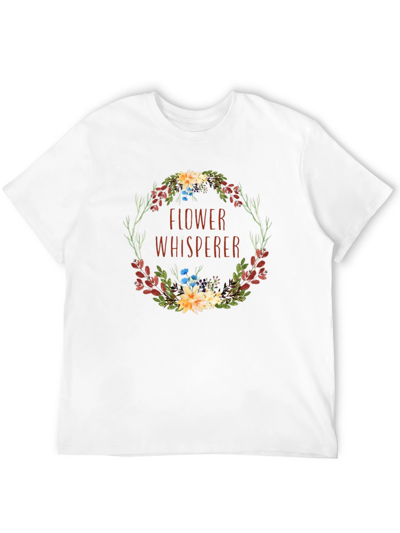 Flower Whisperer Graphic Tee - Botanical Wreath Design