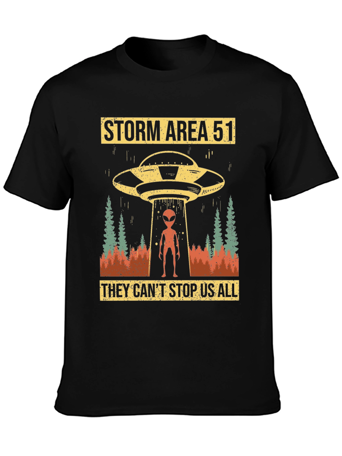 Storm Area 51 Graphic Tee Alien UFO T-Shirt