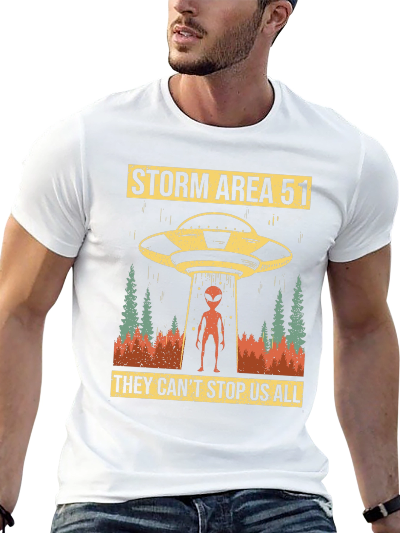 Storm Area 51 Graphic Tee Alien UFO T-Shirt