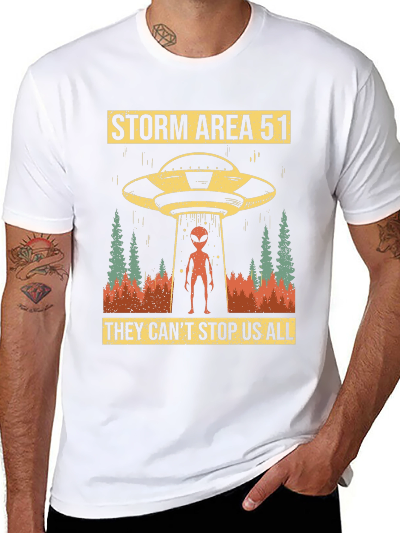 Storm Area 51 Graphic Tee Alien UFO T-Shirt