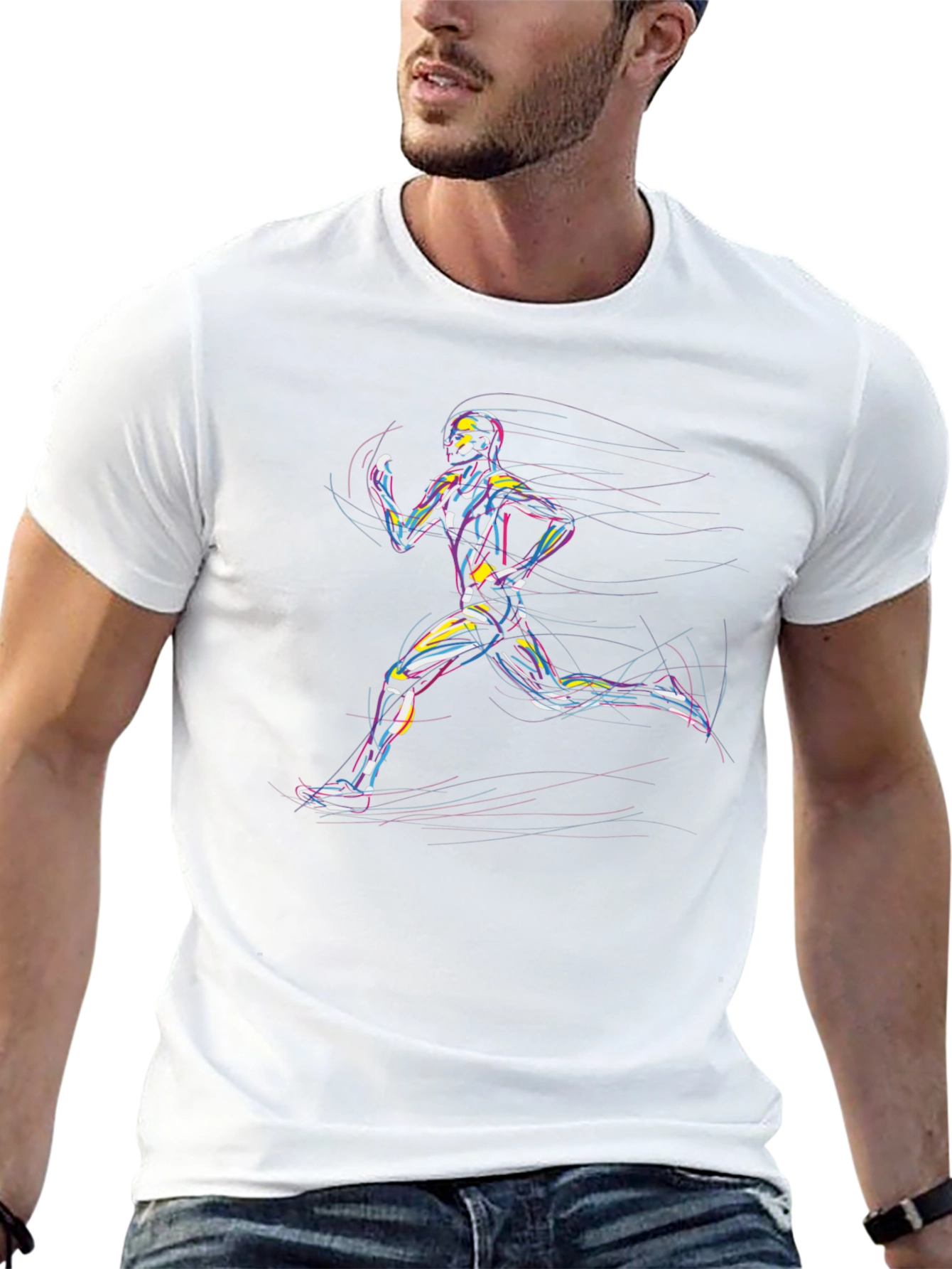 Runner Graphic Tee - Cool Artistic Design