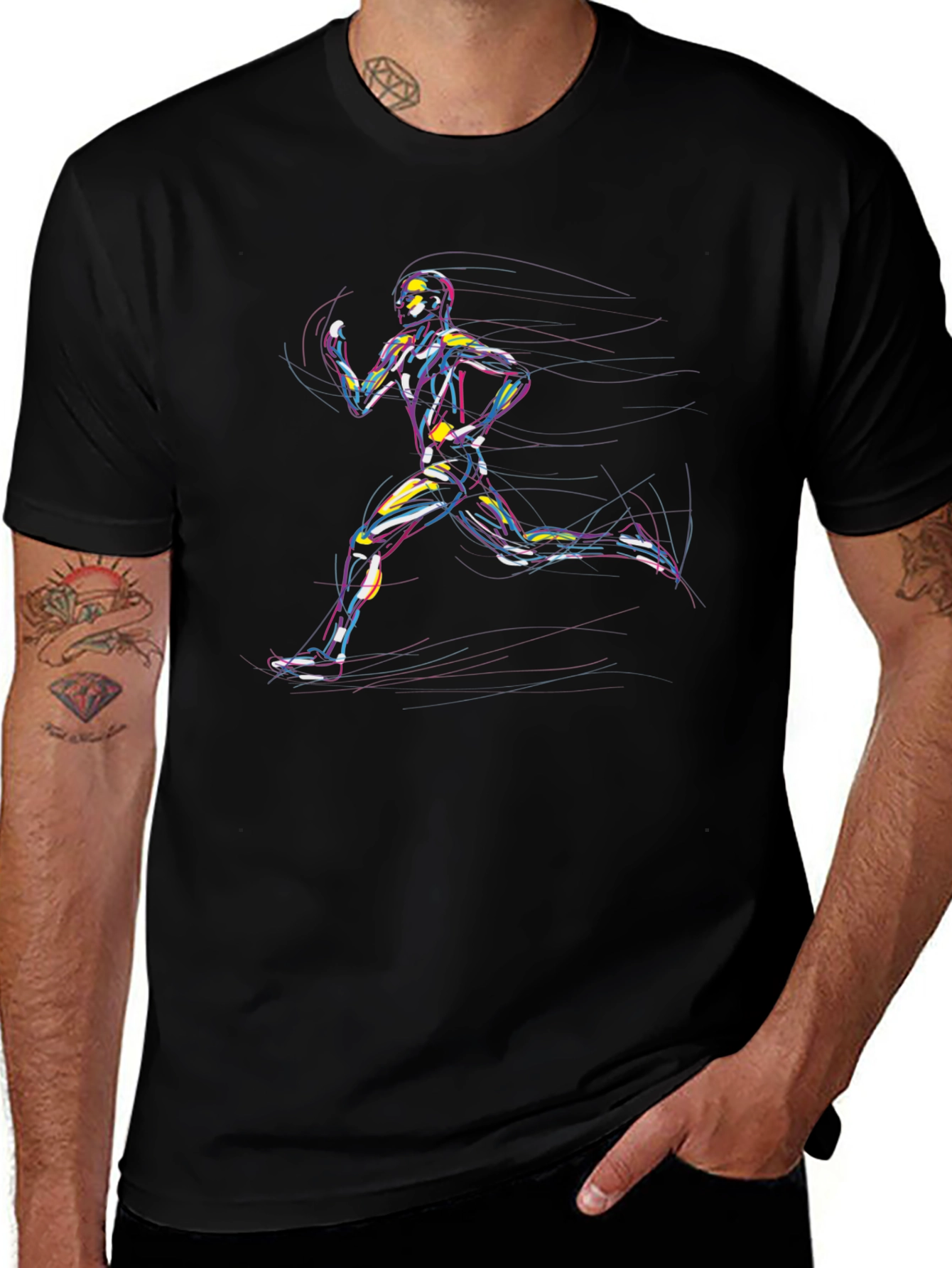 Runner Graphic Tee - Cool Artistic Design