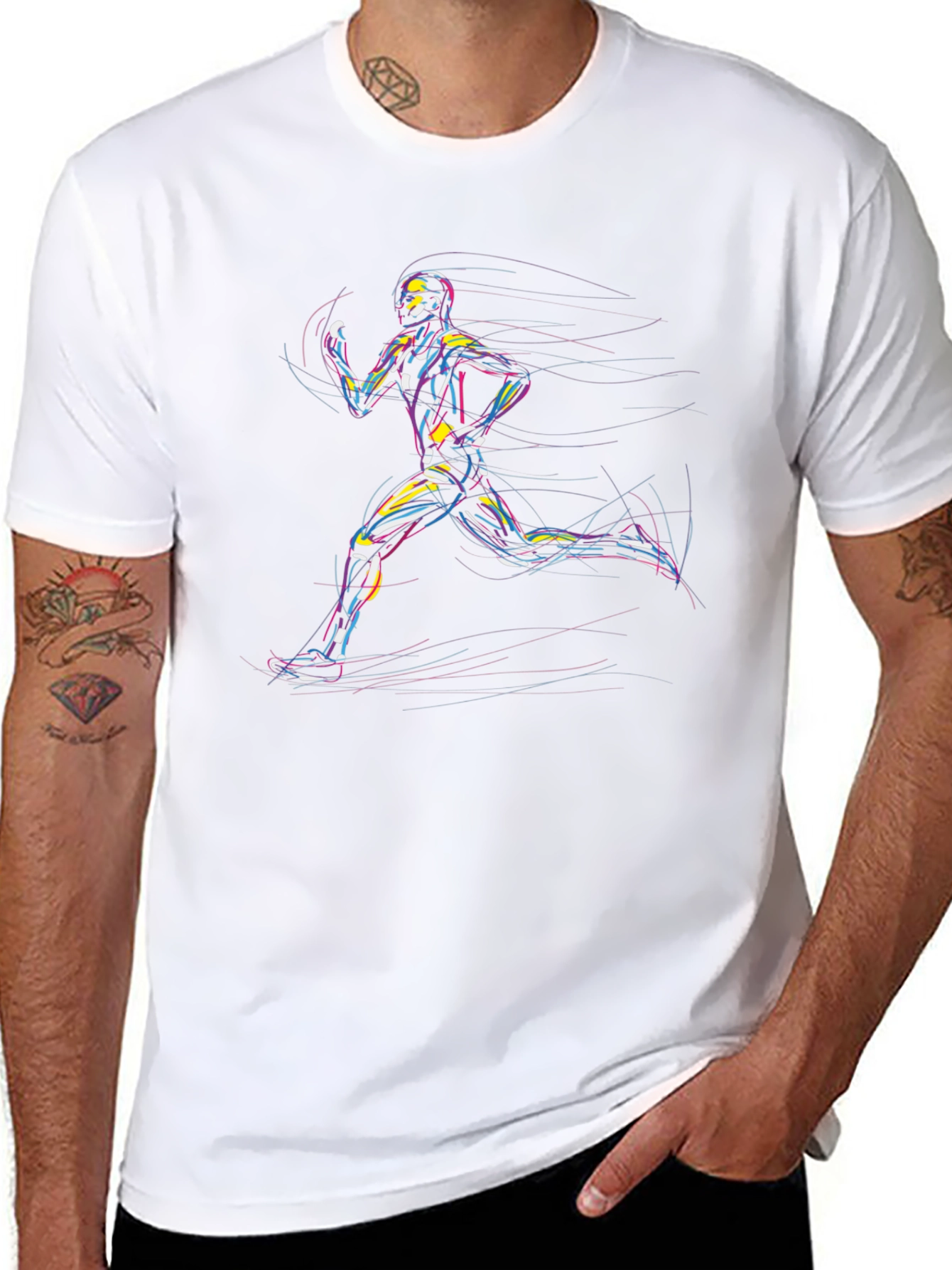 Runner Graphic Tee - Cool Artistic Design