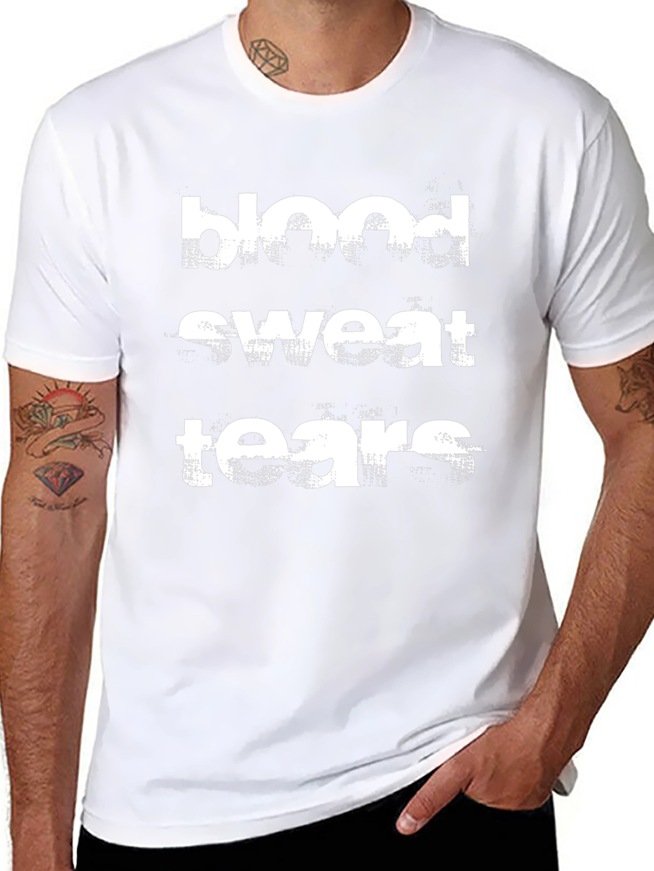 Blood Sweat Tears Graphic Tee - Black Cotton T-Shirt